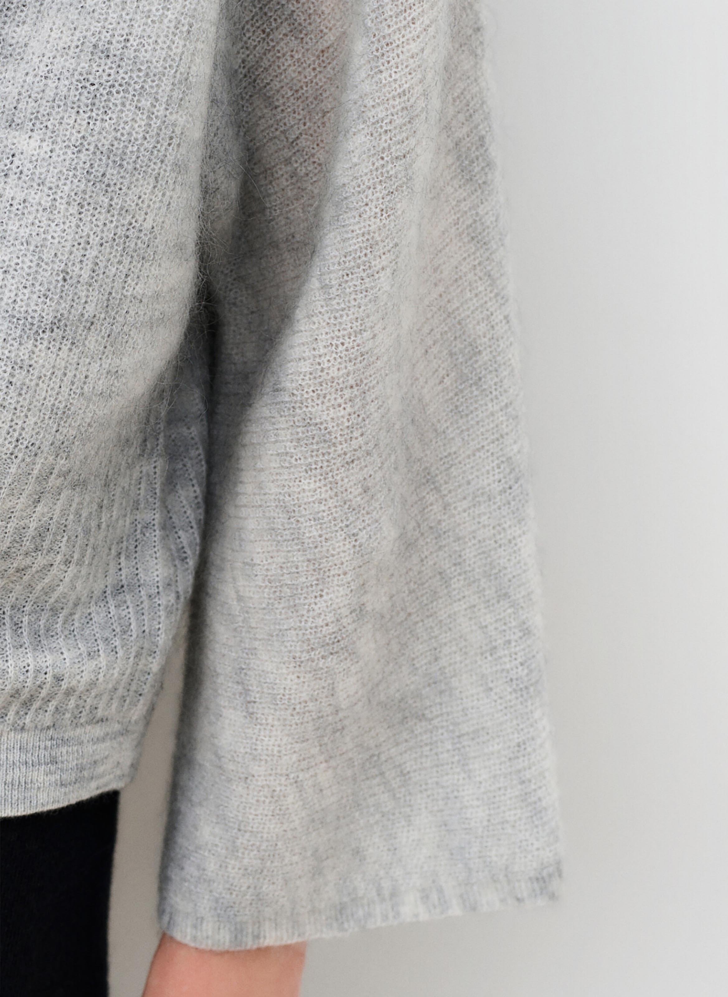 V-hals vest in effen gemengde wol CAROLL Grijs