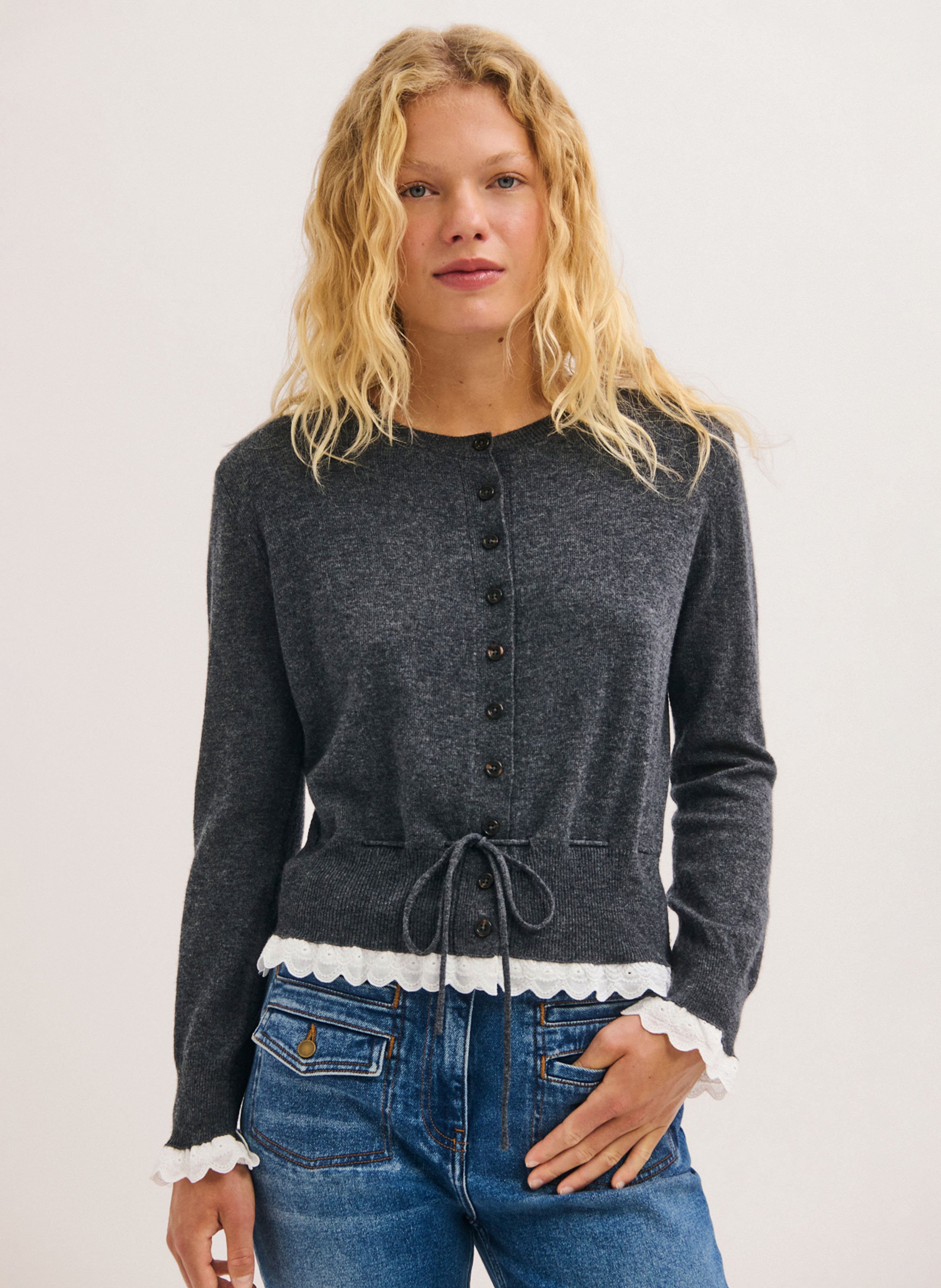 Wool-blend cardigan PABLO Grey