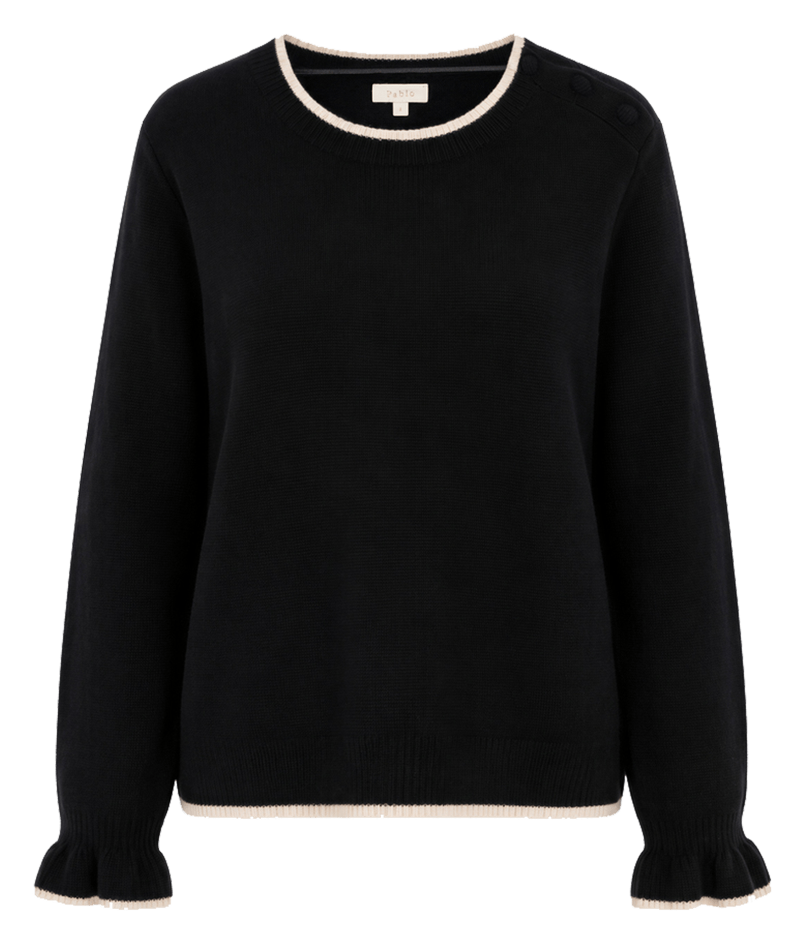 Round-neck wool-blend sweater PABLO Black