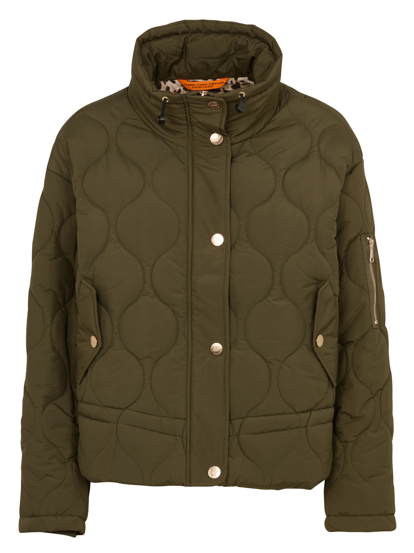 Quilted high-neck jacket BOMBERS ORIGINAL Khaki