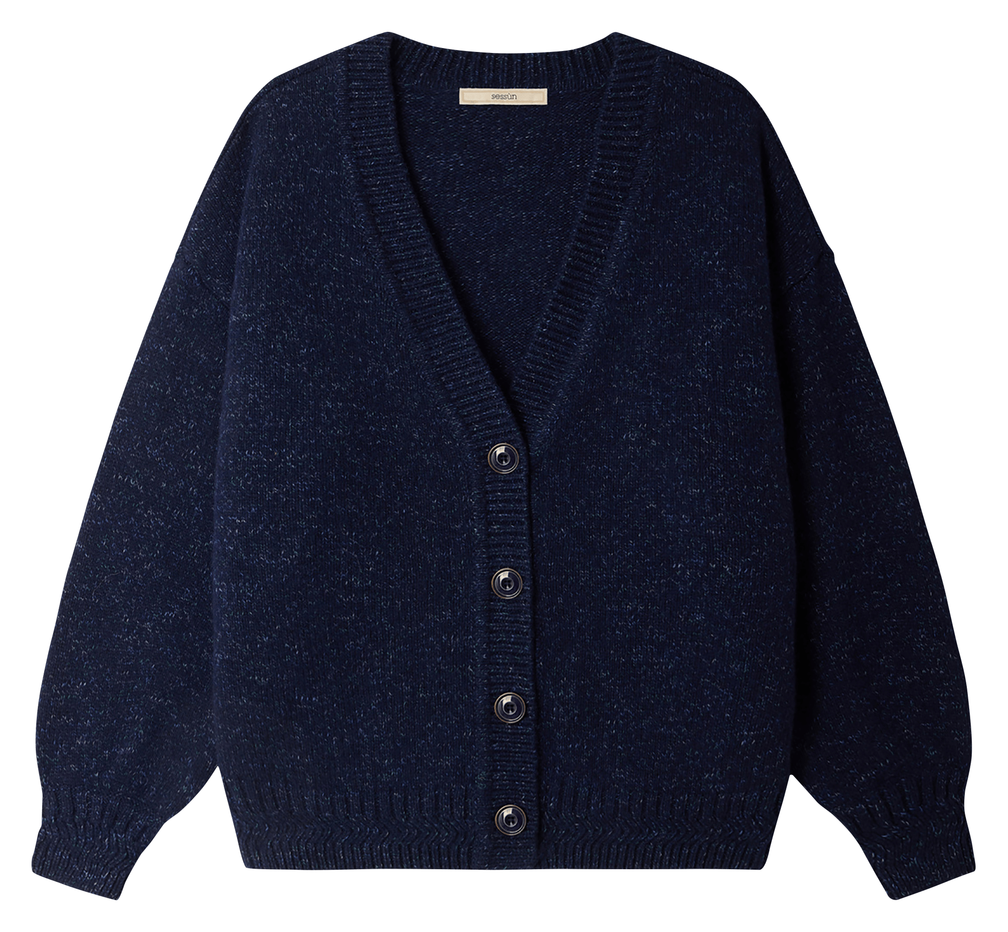 Weites Merino-Wollweste mit V-Ausschnitt SESSUN Blau