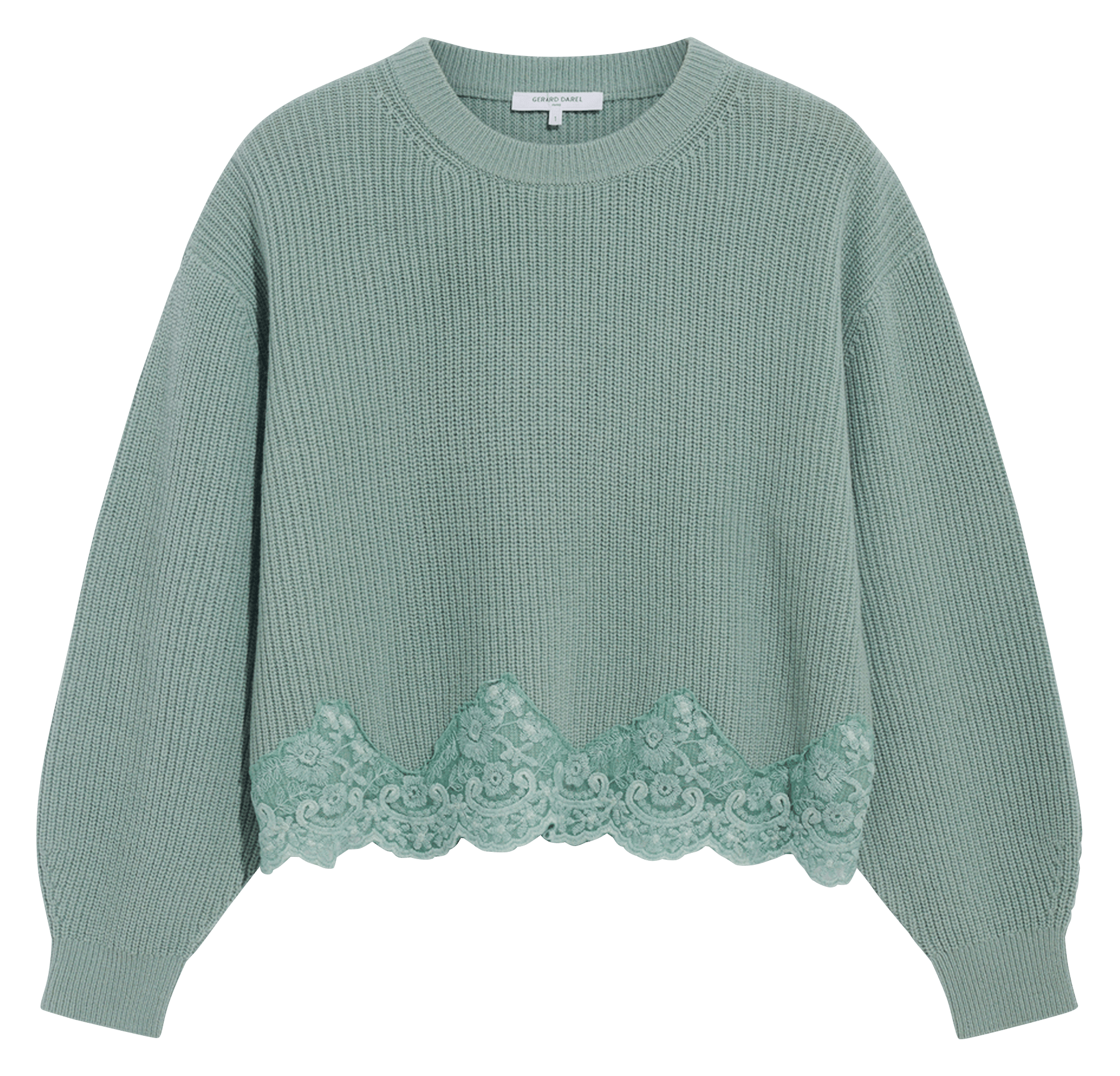 Loose-fit round-neck wool sweater GERARD DAREL Green