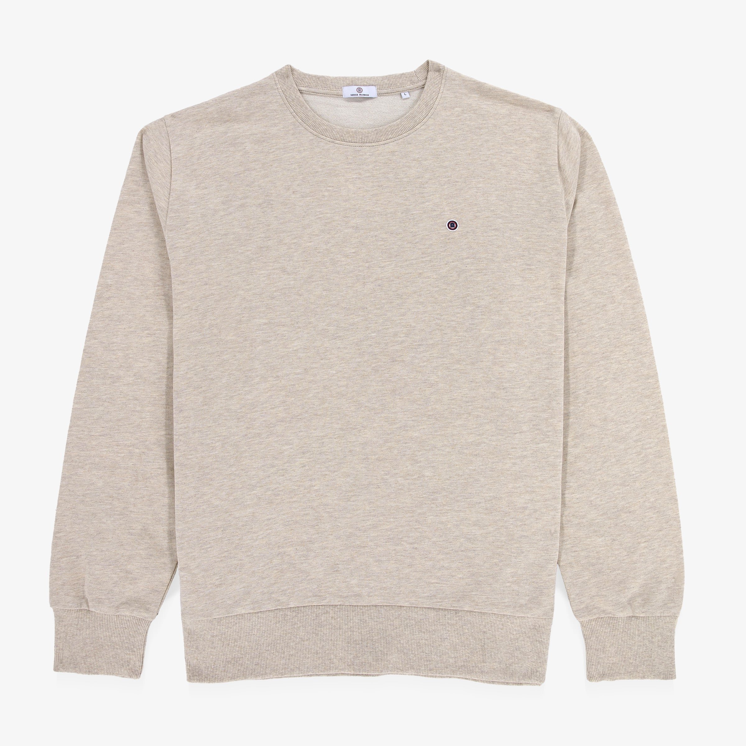 Beige marl cotton Swim crew-neck sweatshirt SERGE BLANCO Beige