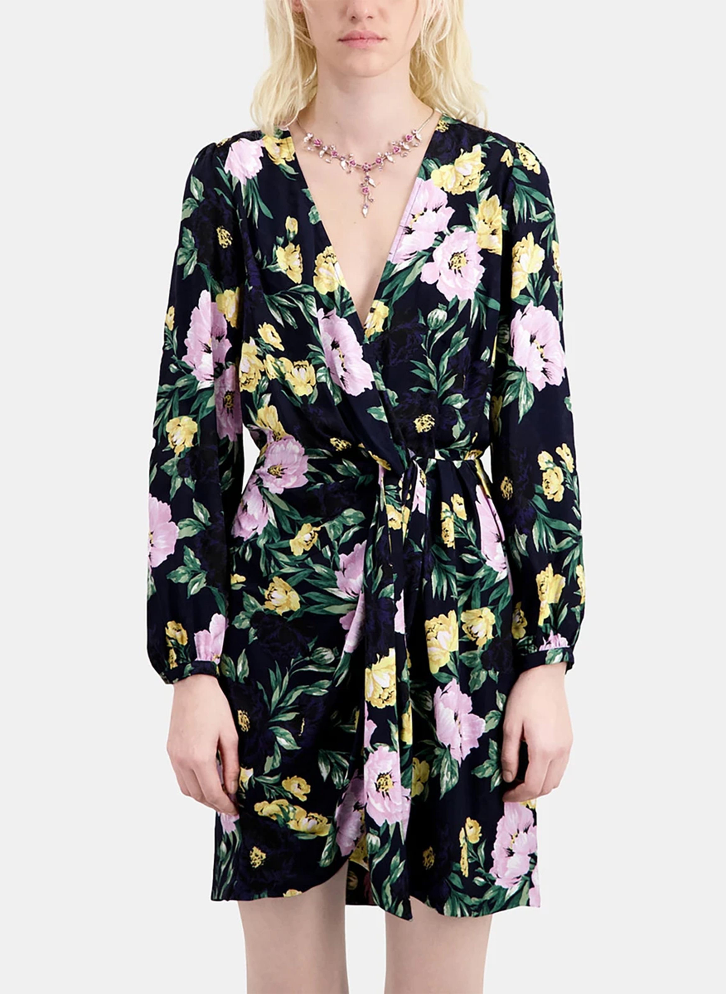 Robe courte col V imprimée THE KOOPLES Multicolore