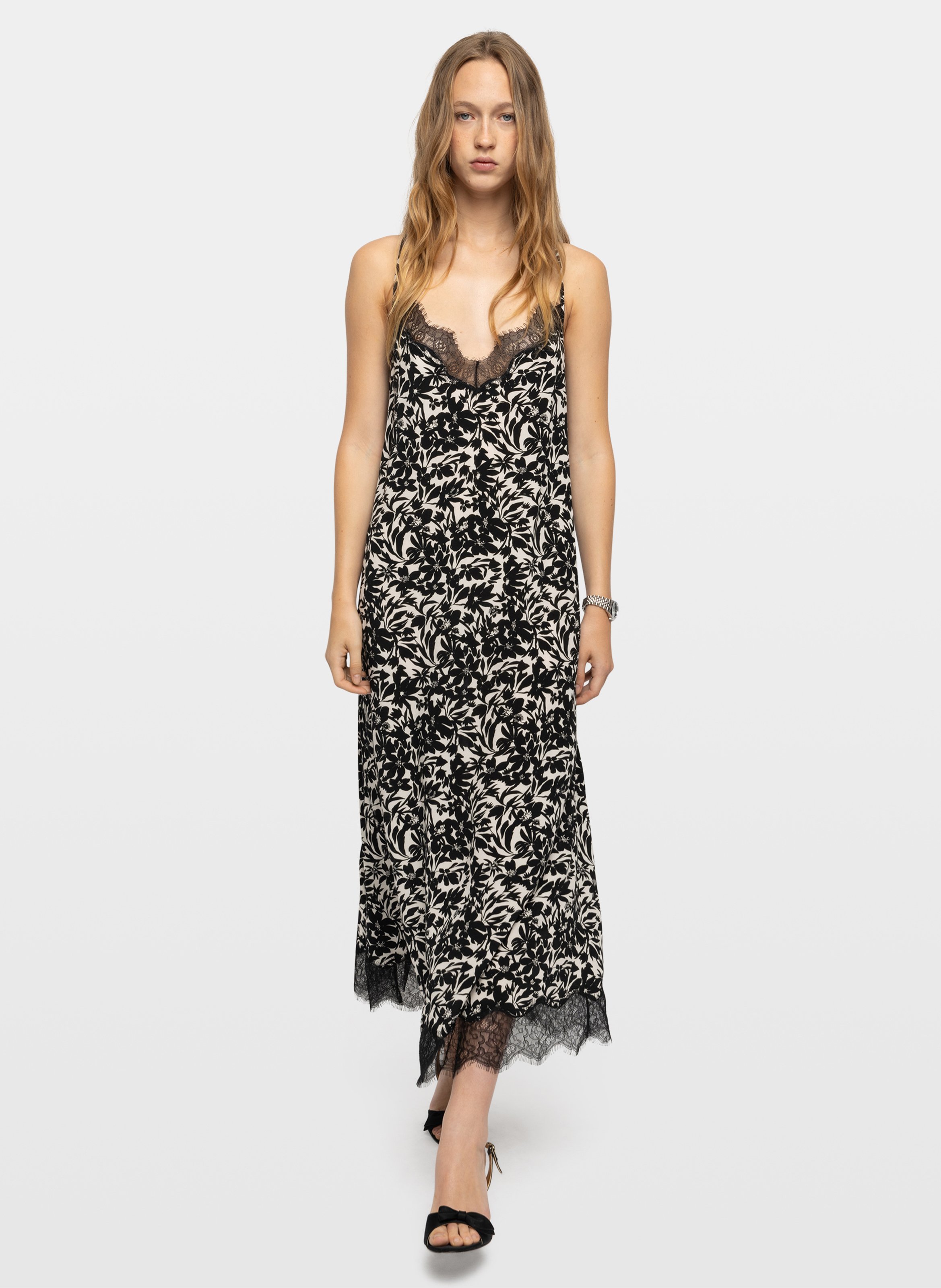 Long V-neck lace dress ZADIG&VOLTAIRE Black