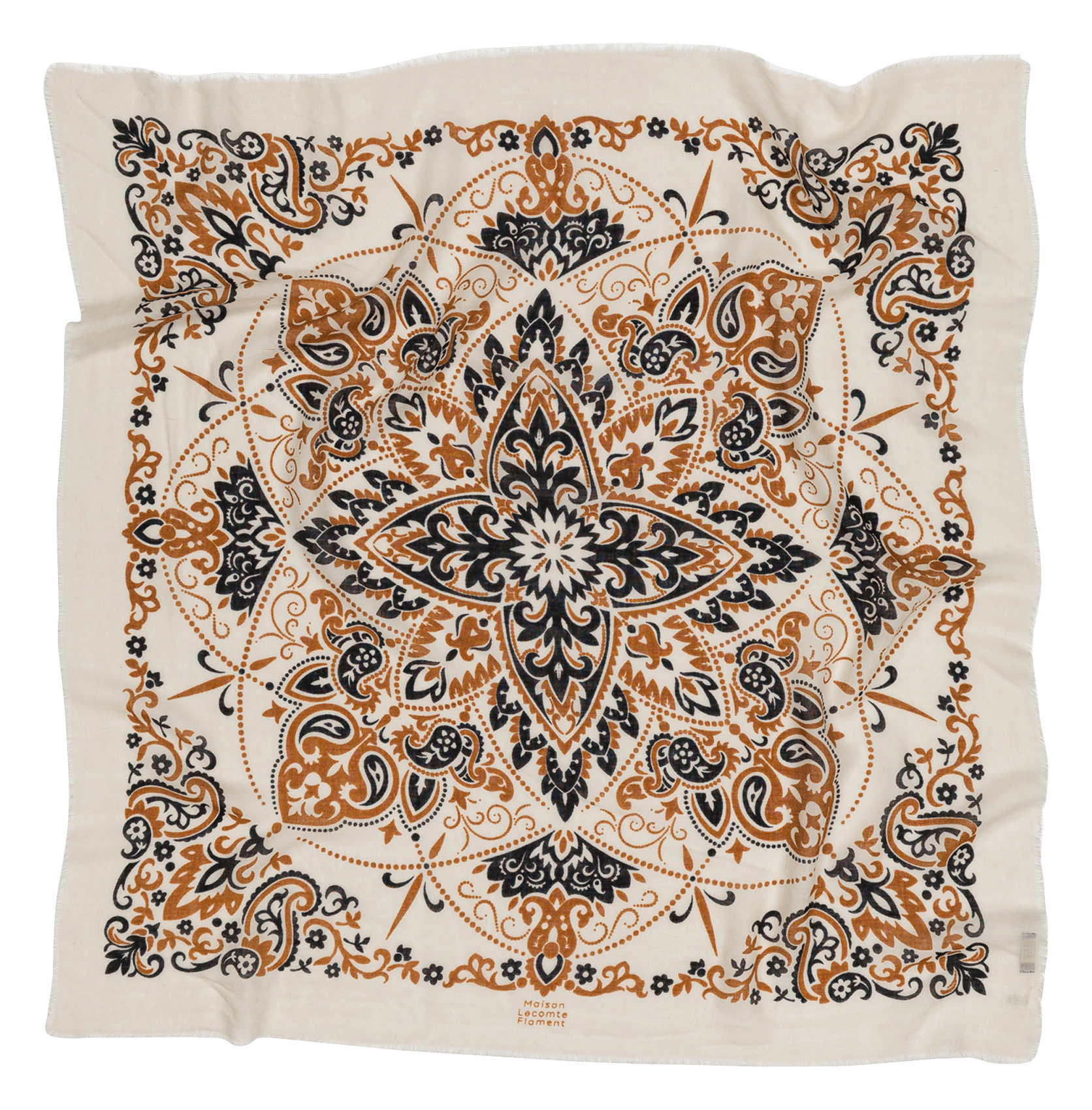 Bedrukte foulard van wol en zijde MAISON LECOMTE FLAMENT Veelkleurig