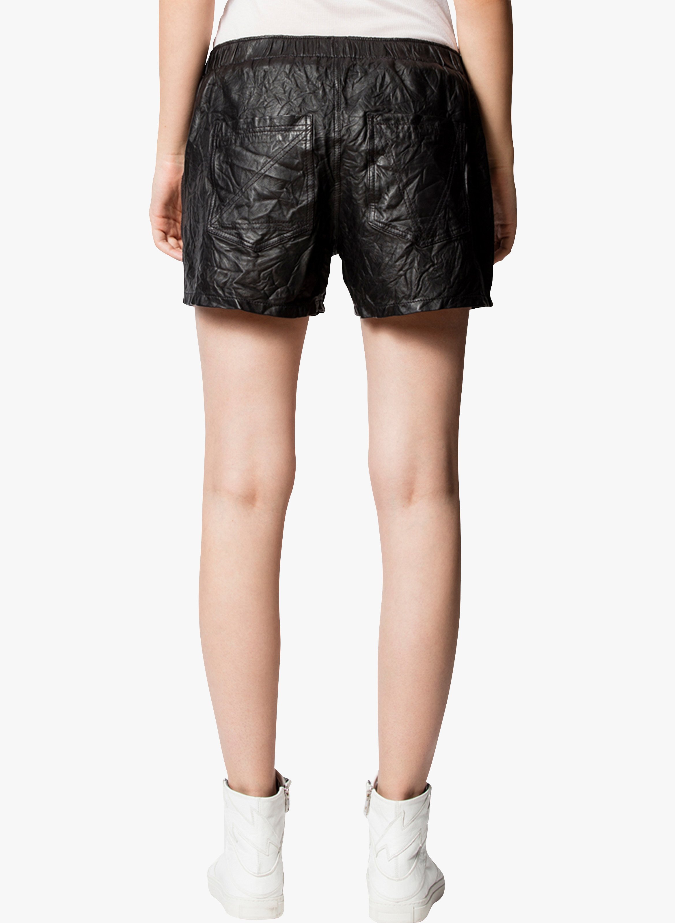 Shorts in pelle effetto stropicciato ZADIG&VOLTAIRE Nero