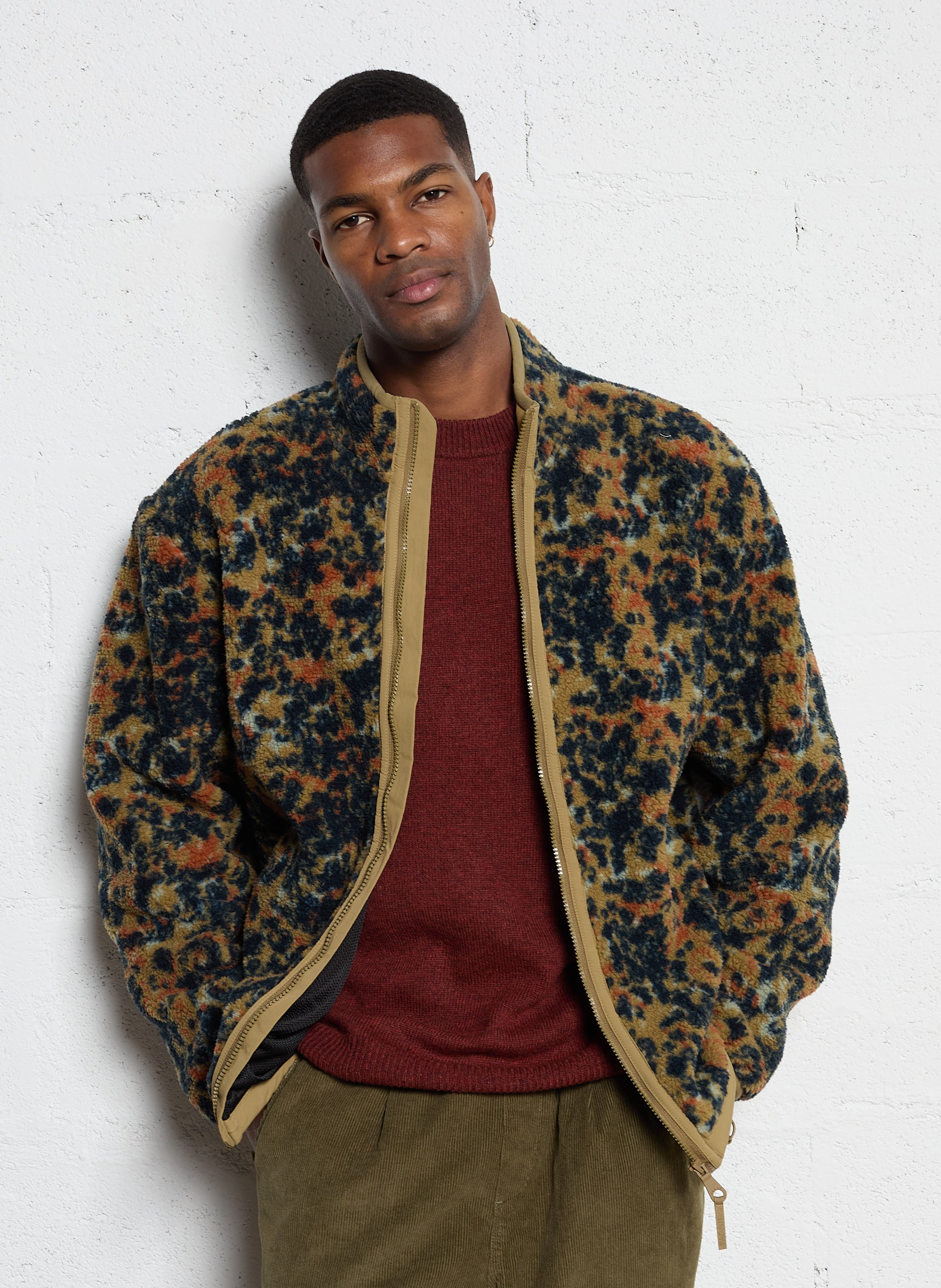 Polaire ample imprimée  FARAH Vert