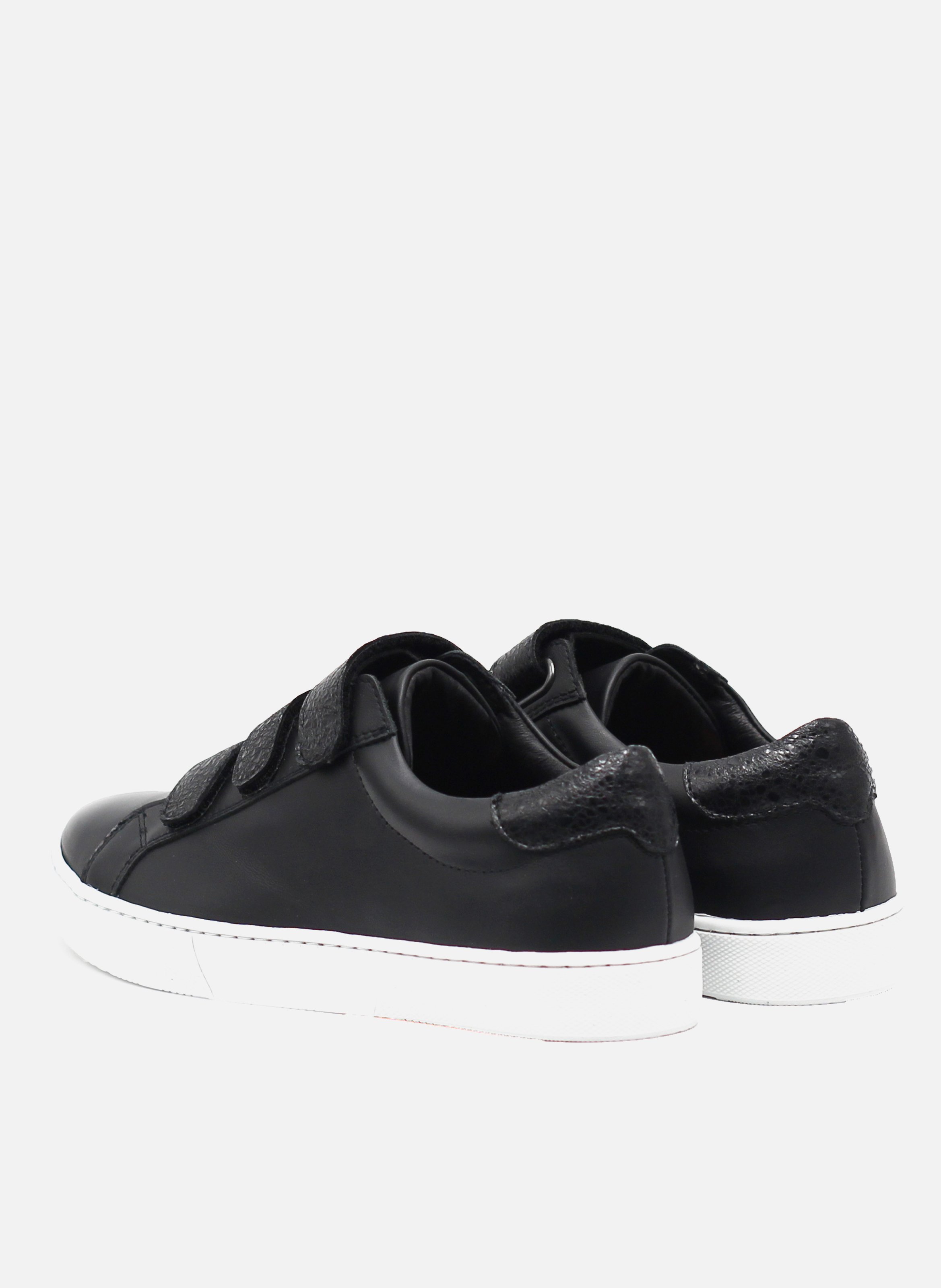 Smooth leather Velcro trainers JULES & JENN Black