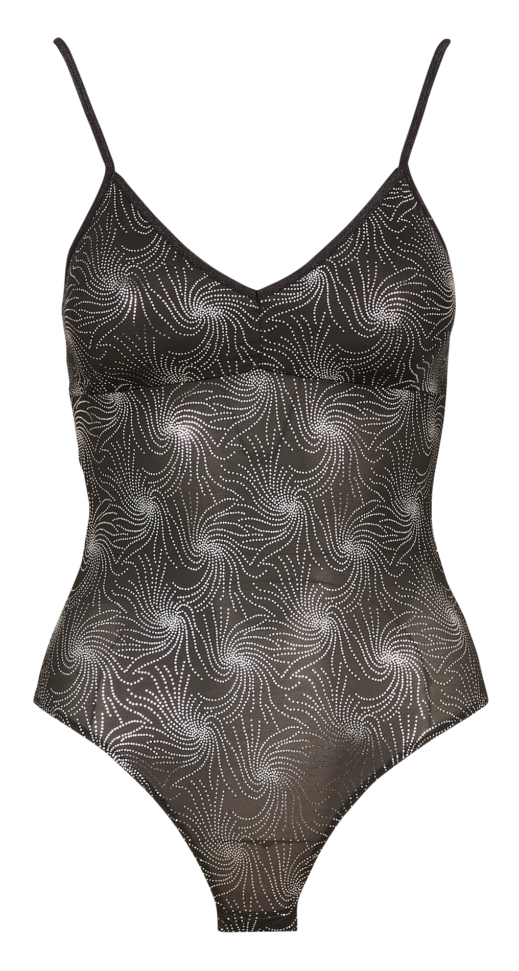 V-Ausschnitt Body mit Print LA NOUVELLE Schwarz