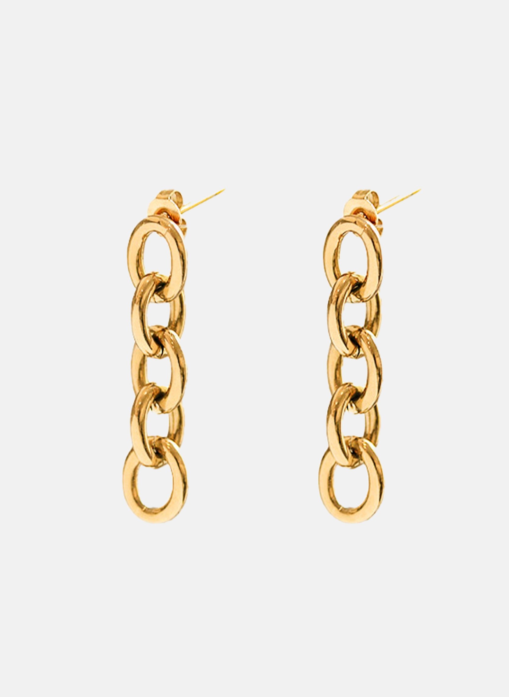 Boucles d'oreilles pendantes bootes AEC Paris Golden