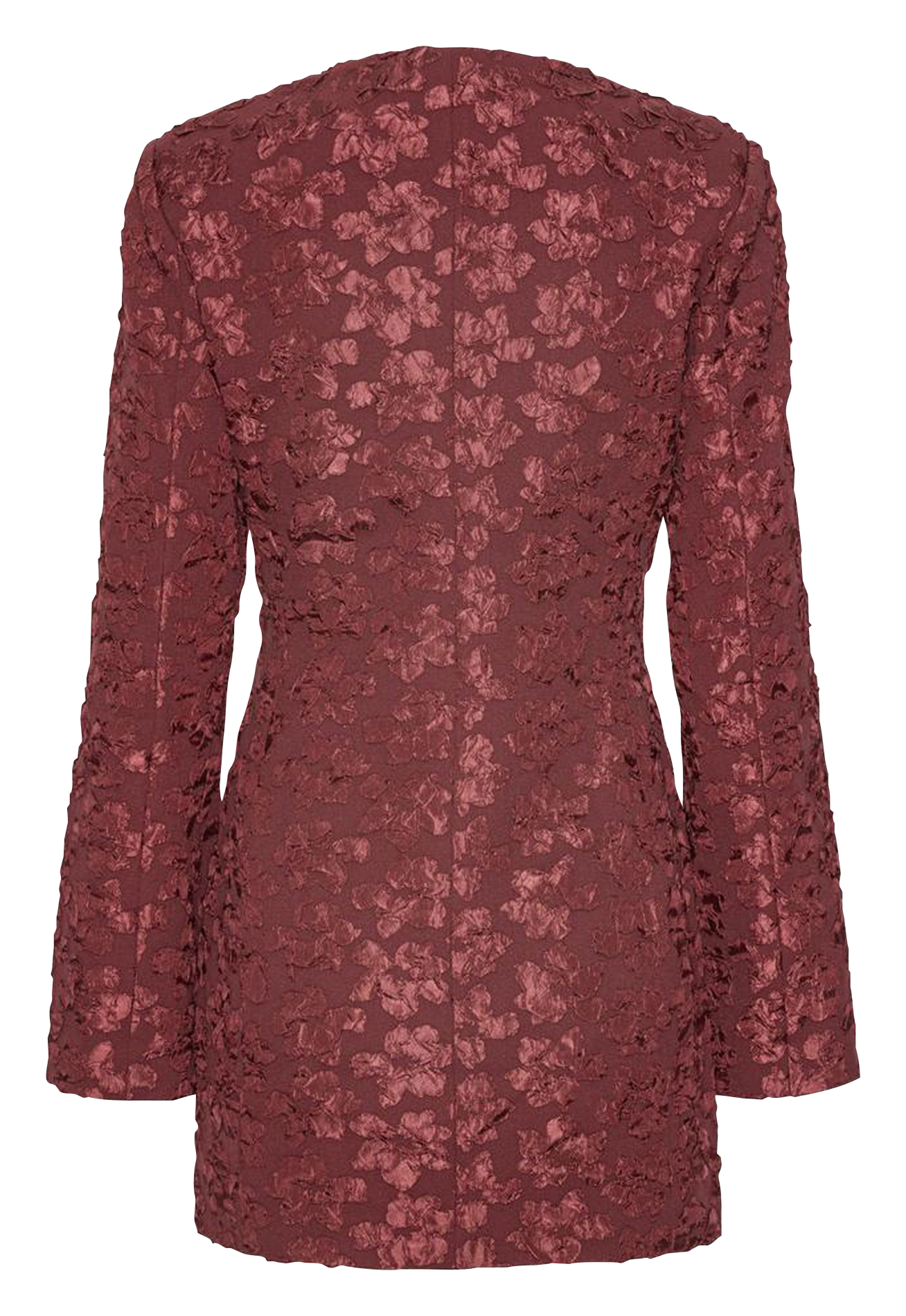 Short jacquard dress with V-neck ROTATE Brown