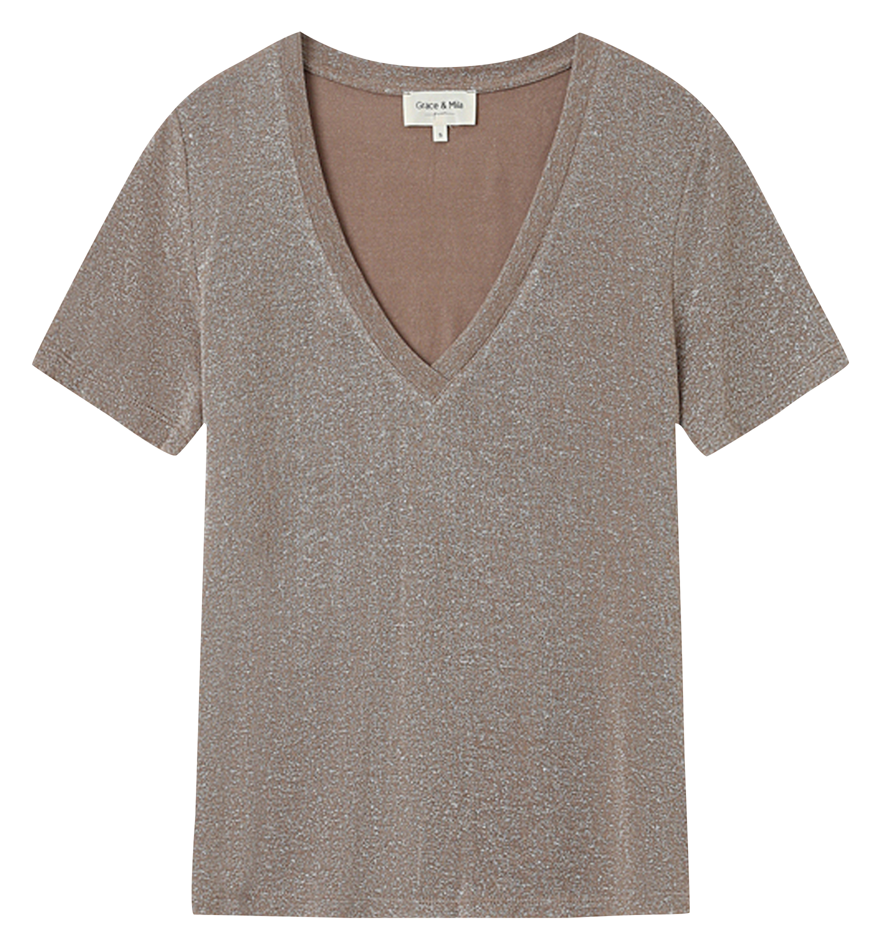 Crepe V-neck top GRACE ET MILA Beige