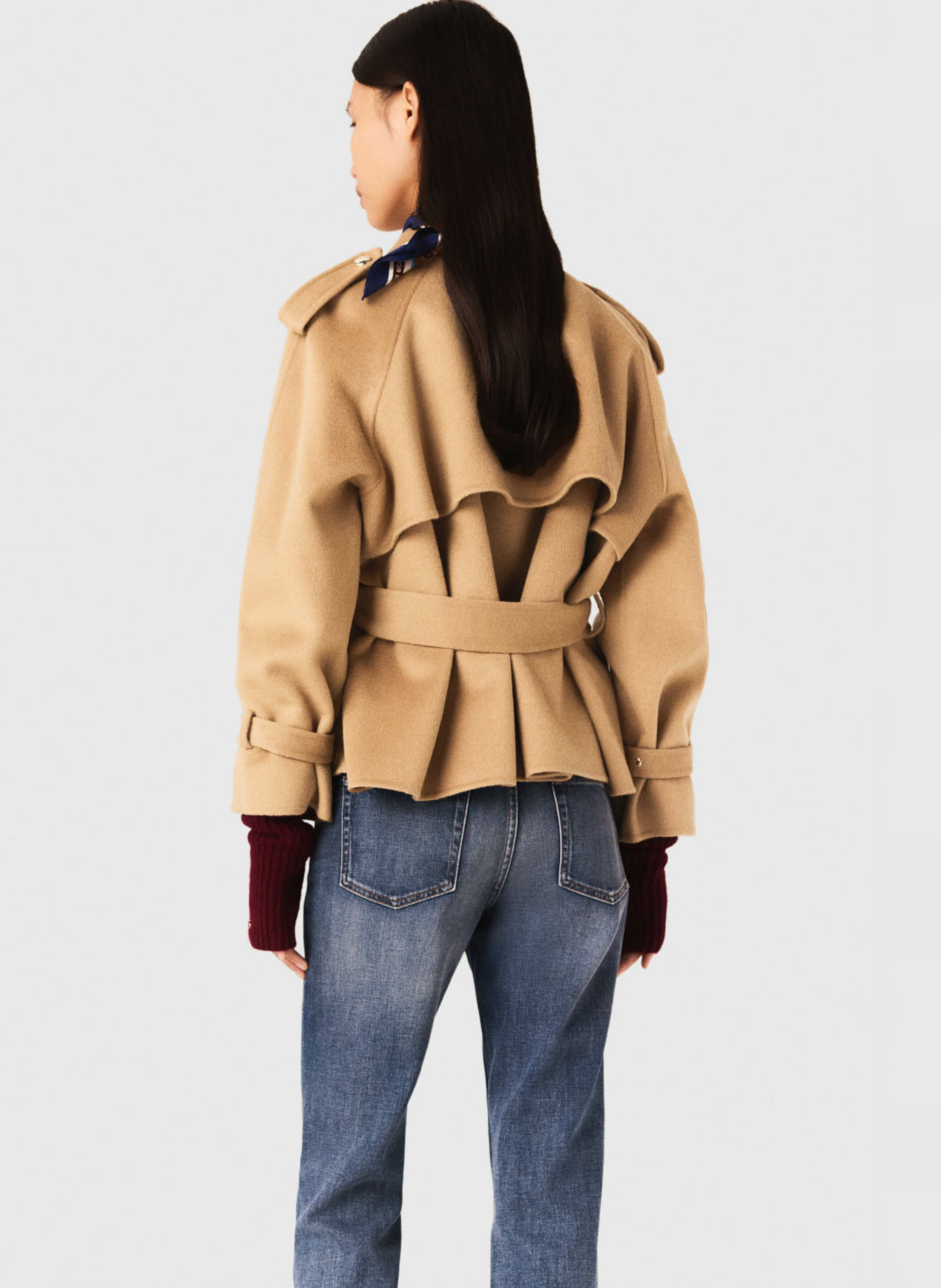 Klassischer Wollmix-Trenchcoat MAJE Braun