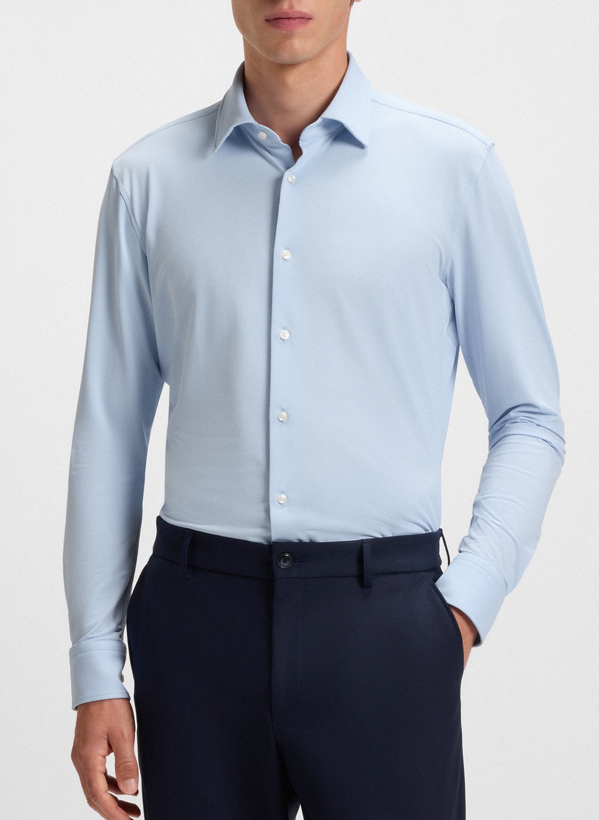 Slim-fit shirt with classic collar BOSS