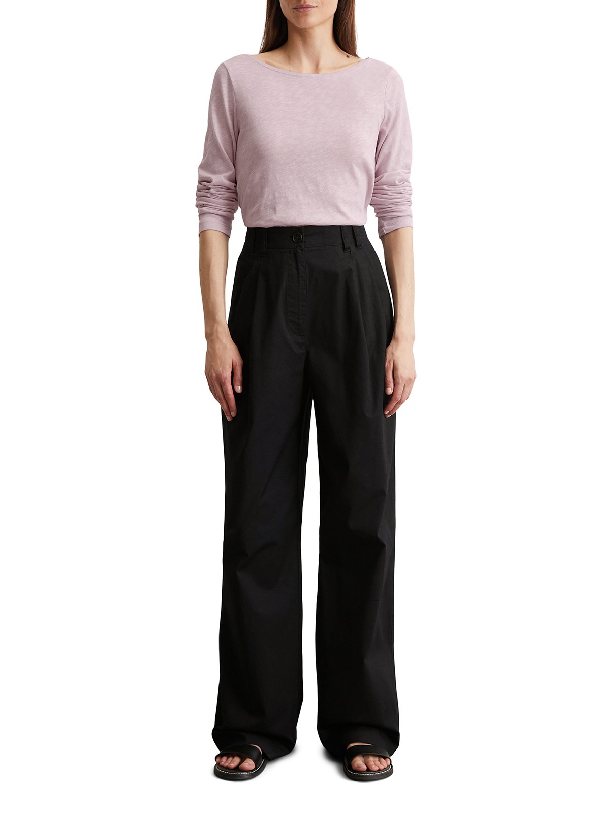 Effen T-shirt met korte mouw en boothals MARC O'POLO Roze