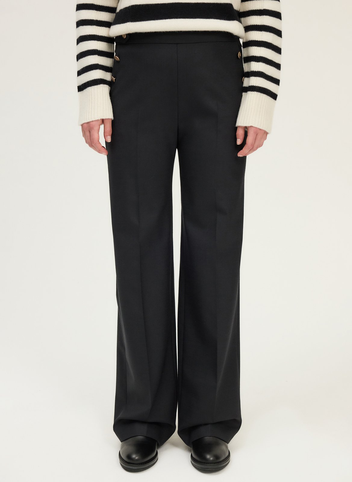 Declic wool-blend loose-fit trousers PABLO Black