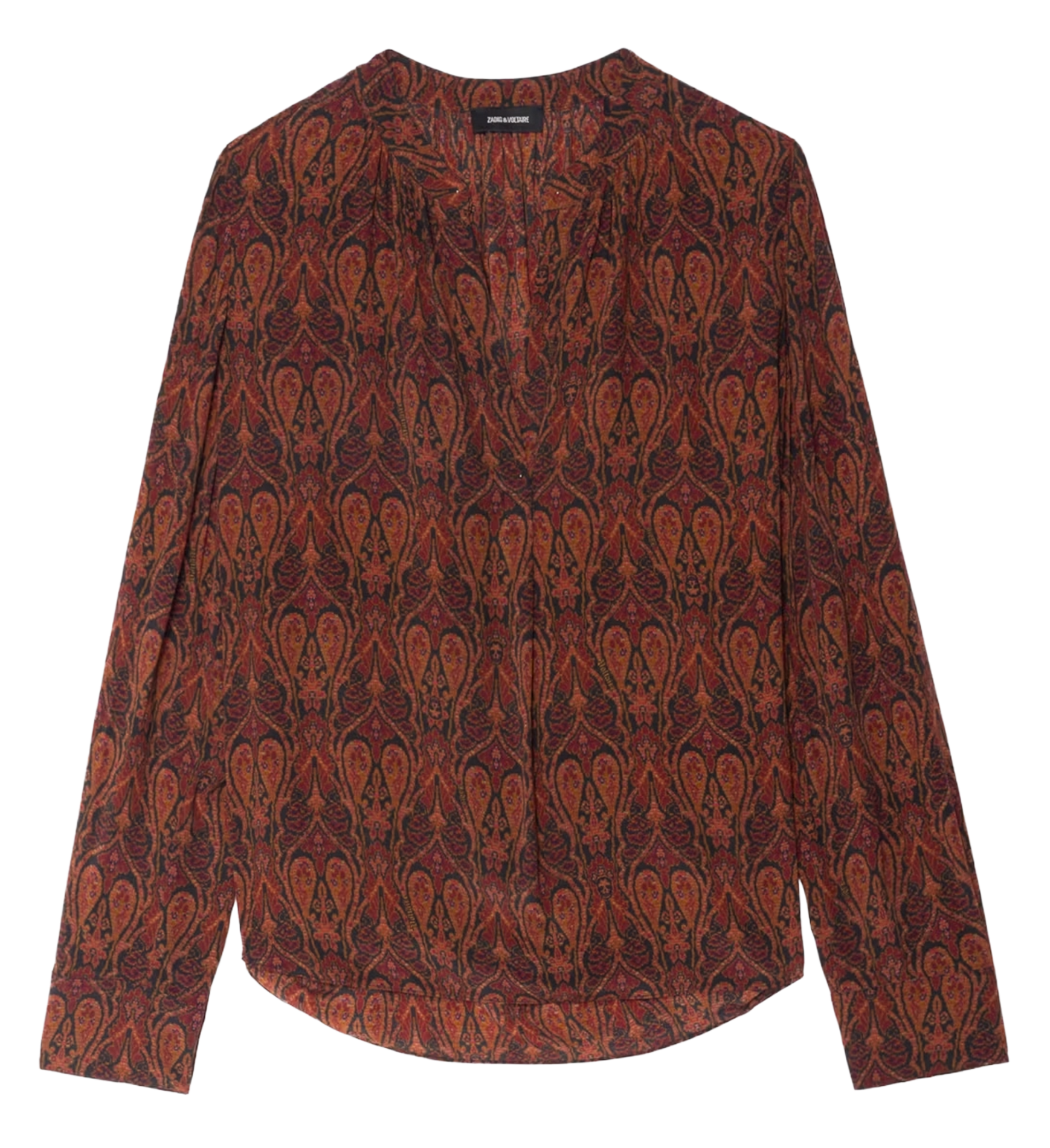 Blouse col tunisien imprimée ZADIG&VOLTAIRE Noir