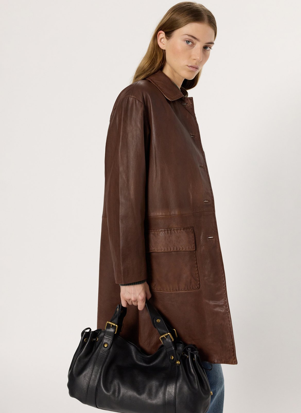 Lange Lederjacke GERARD DAREL Braun