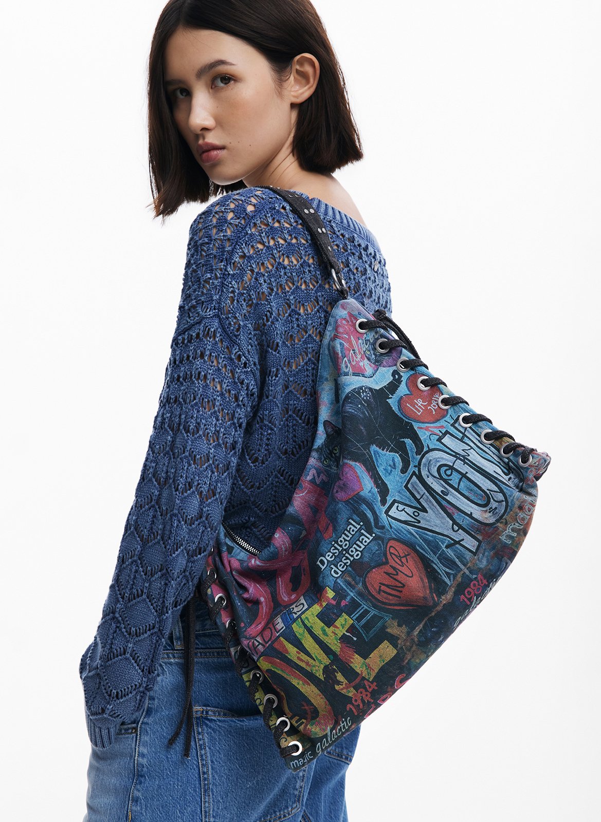 Sac porté épaule à imprimé grafiti DESIGUAL Multicolore