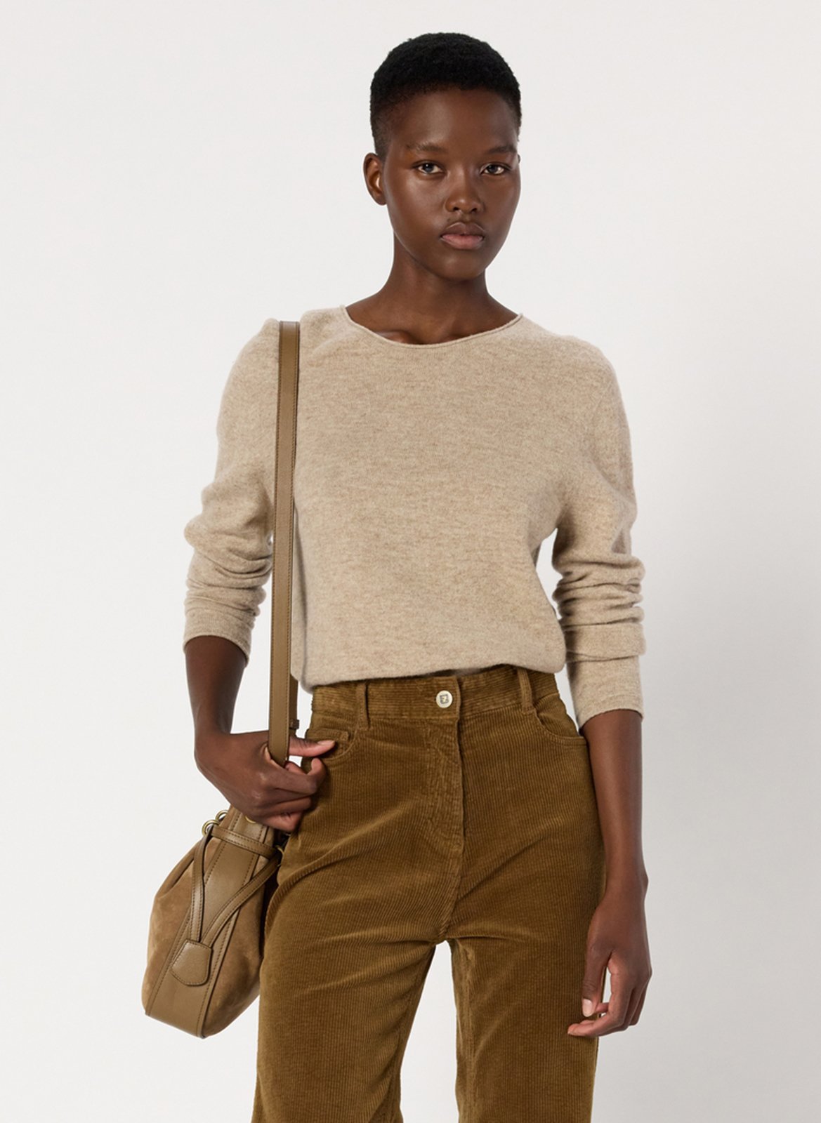 Pull col rond en laine GERARD DAREL Beige