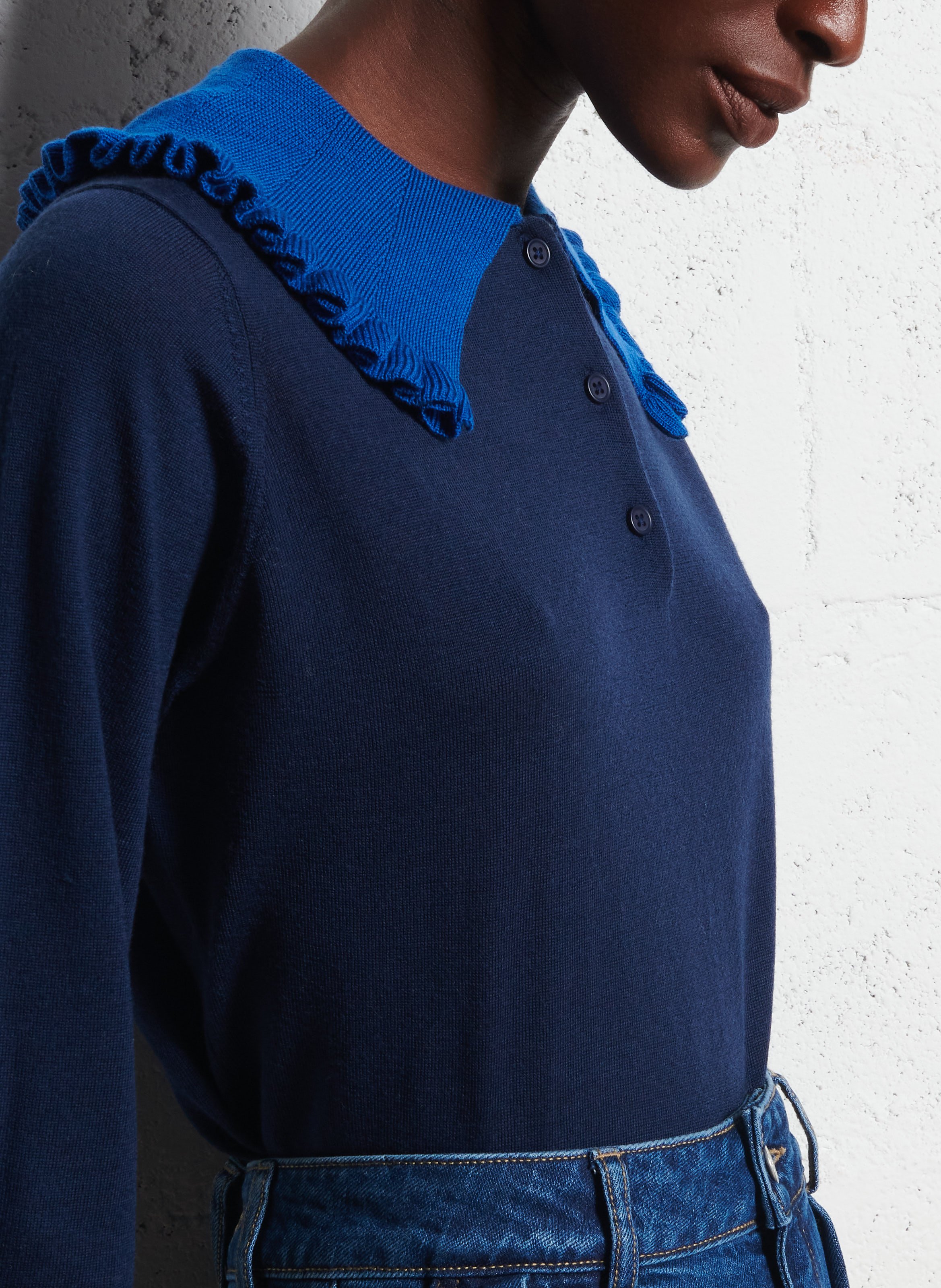 Pull oversize en laine THE TINY BIG SISTER Bleu