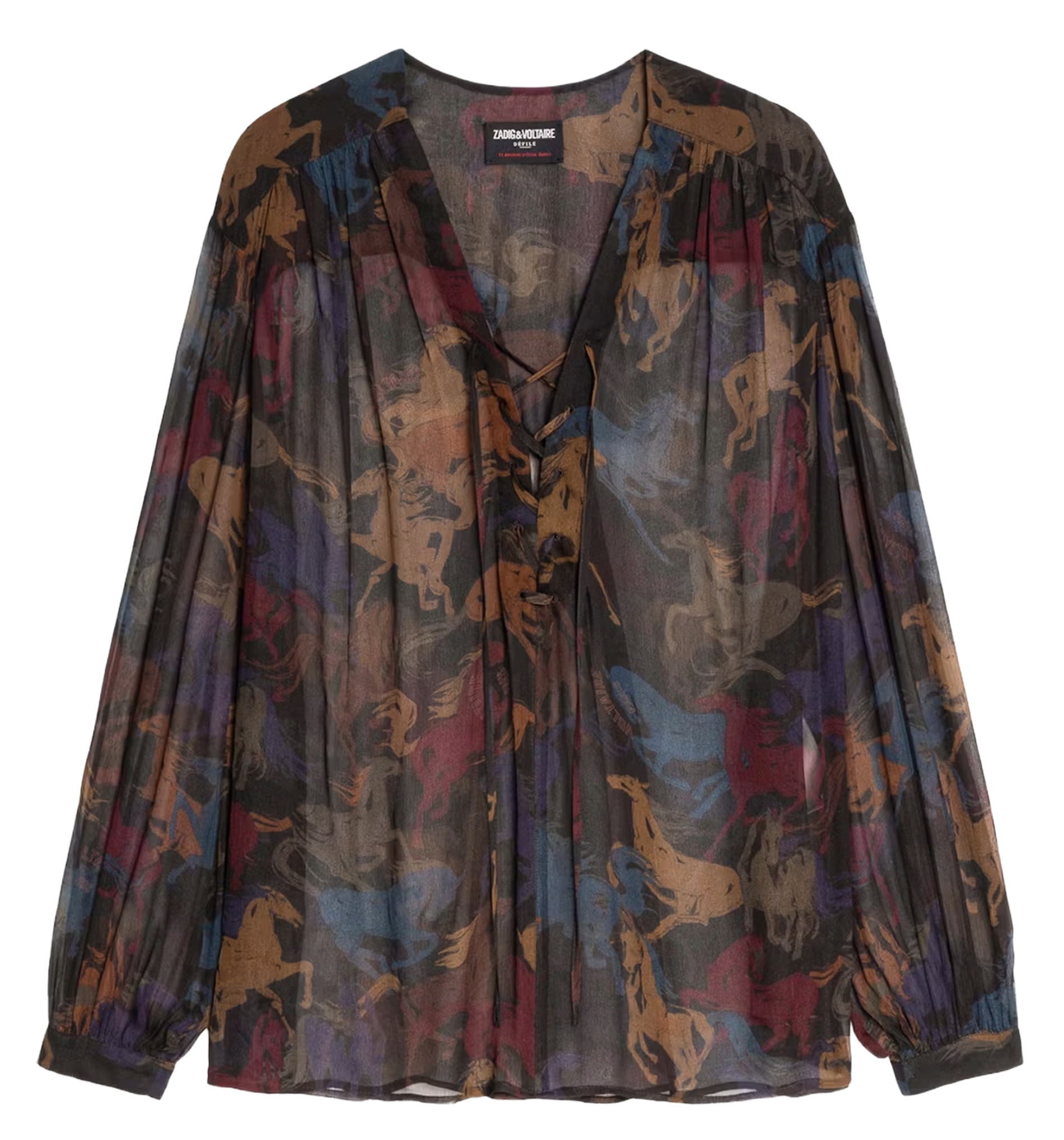 Printed blouse with collar ZADIG&VOLTAIRE Brown