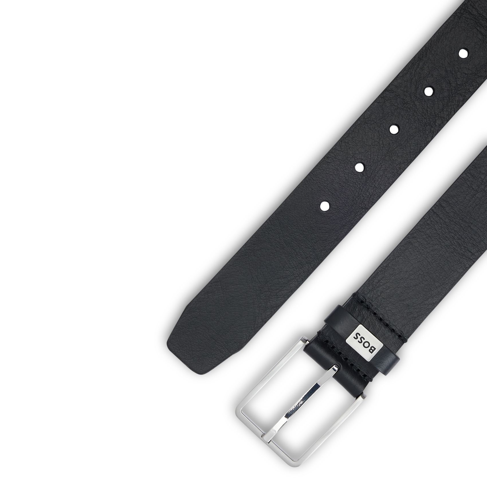 Buckled leather belt BOSS Black