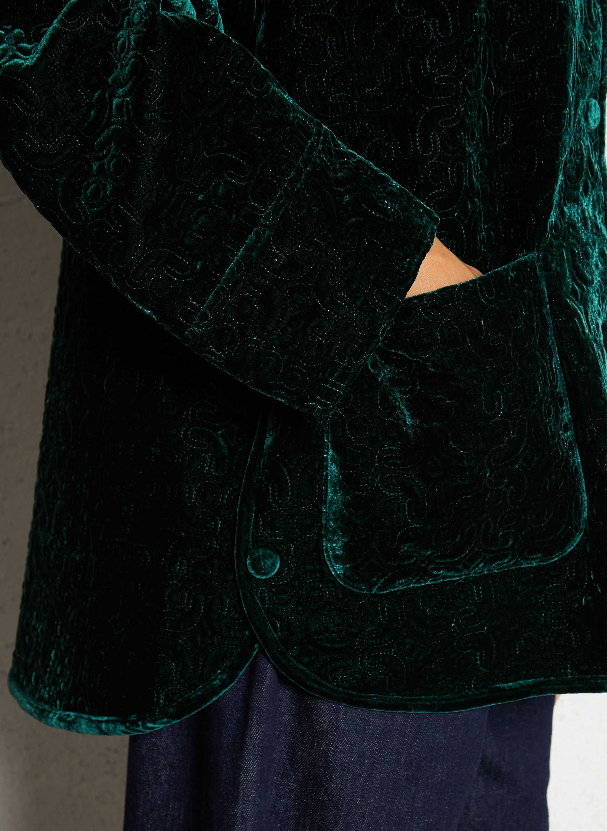 Jas met klassieke kraag MOMONI Groen