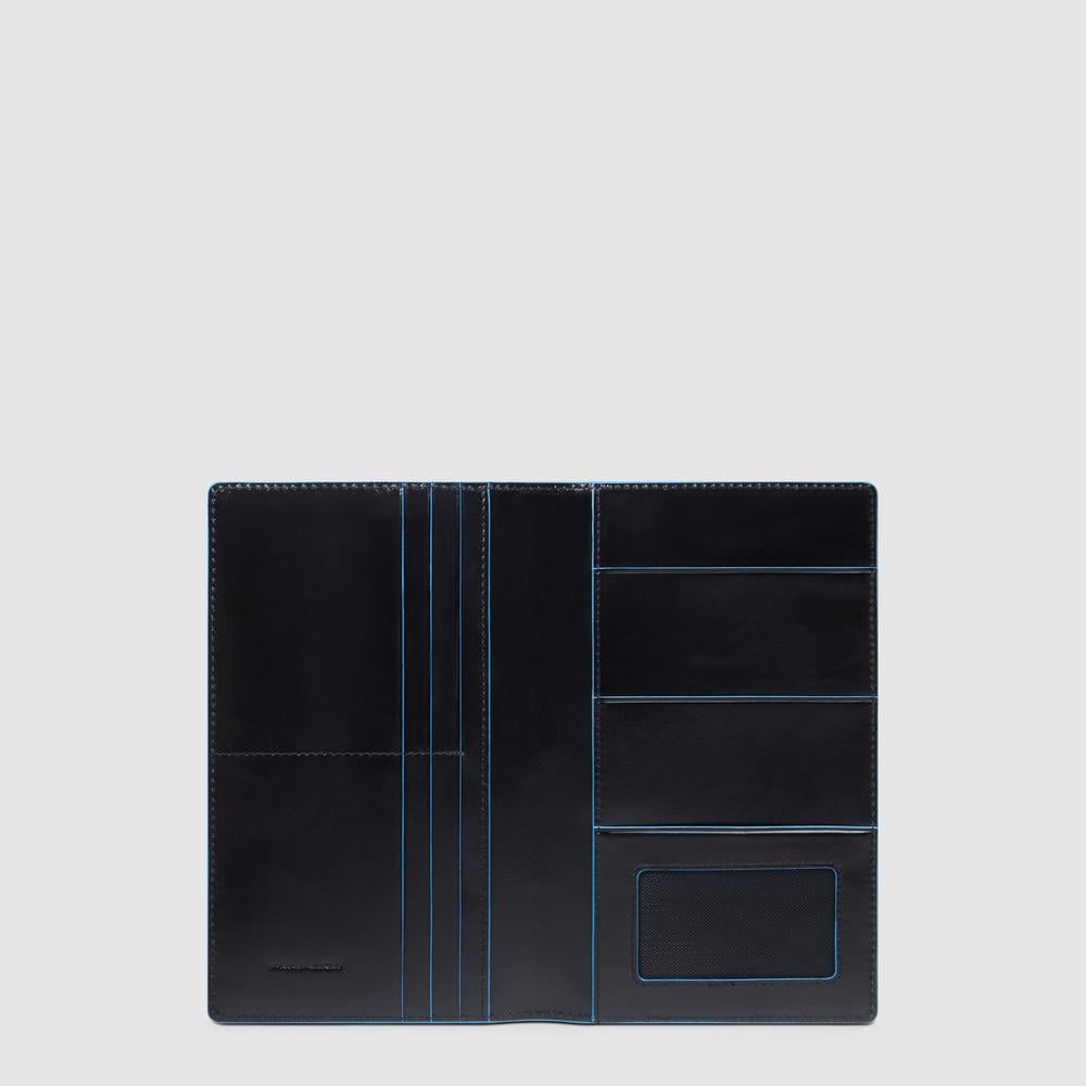 Travel document holder with credit card slots and RFID protection PIQUADRO Black