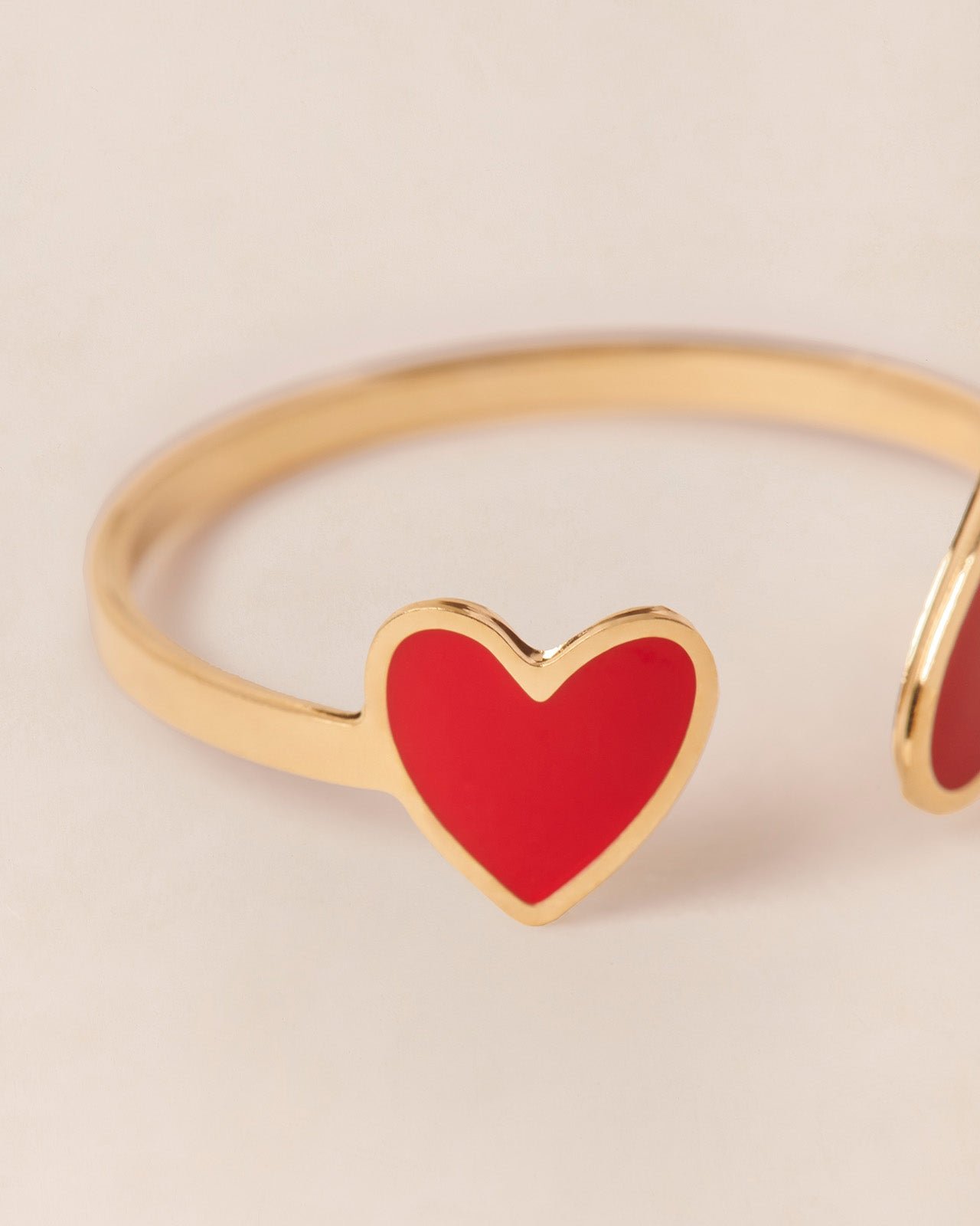 The ring with two colored hearts EMOI EMOI Red