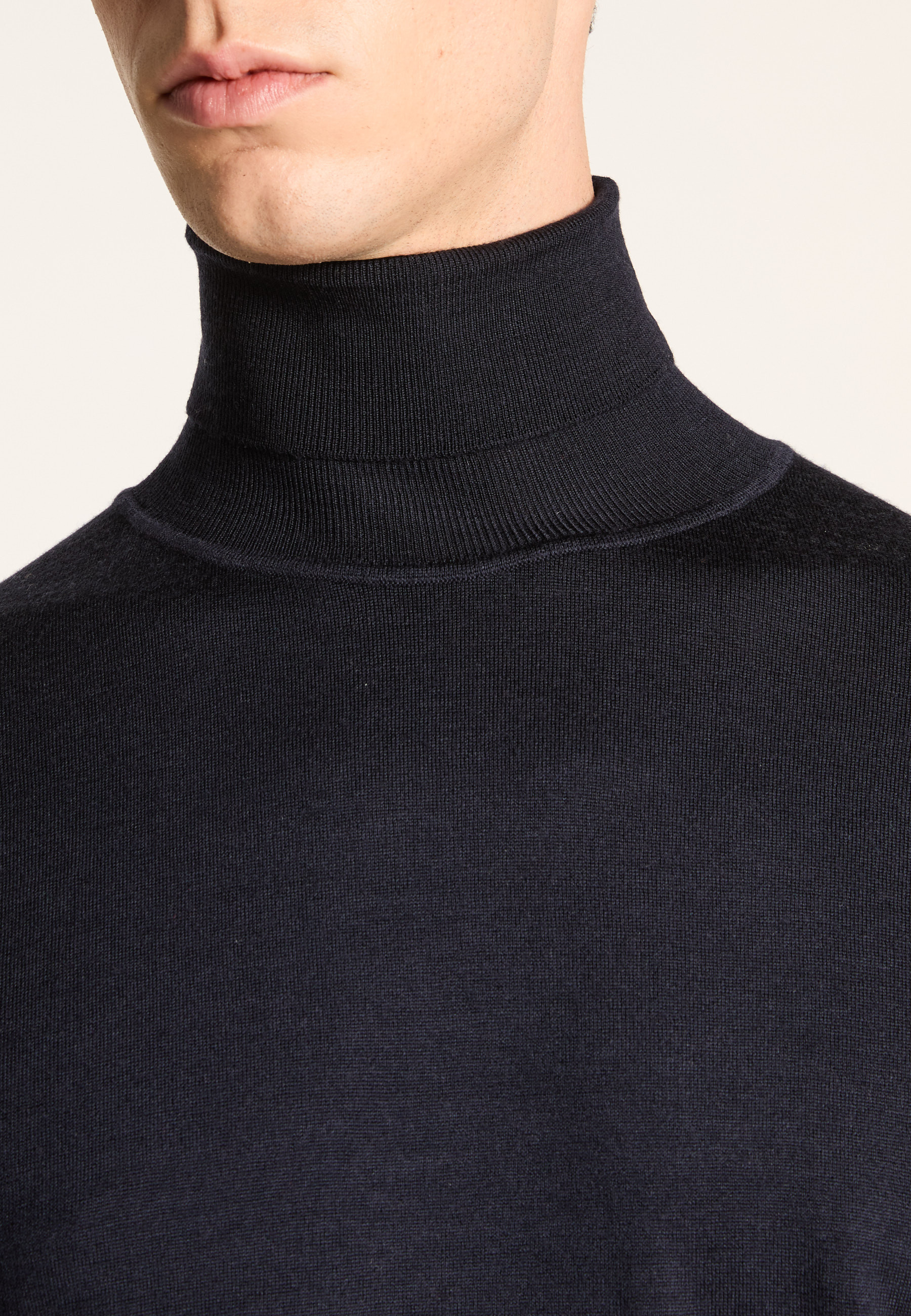 Merino wool roll-neck sweater MAISON MONTAGUT Blue