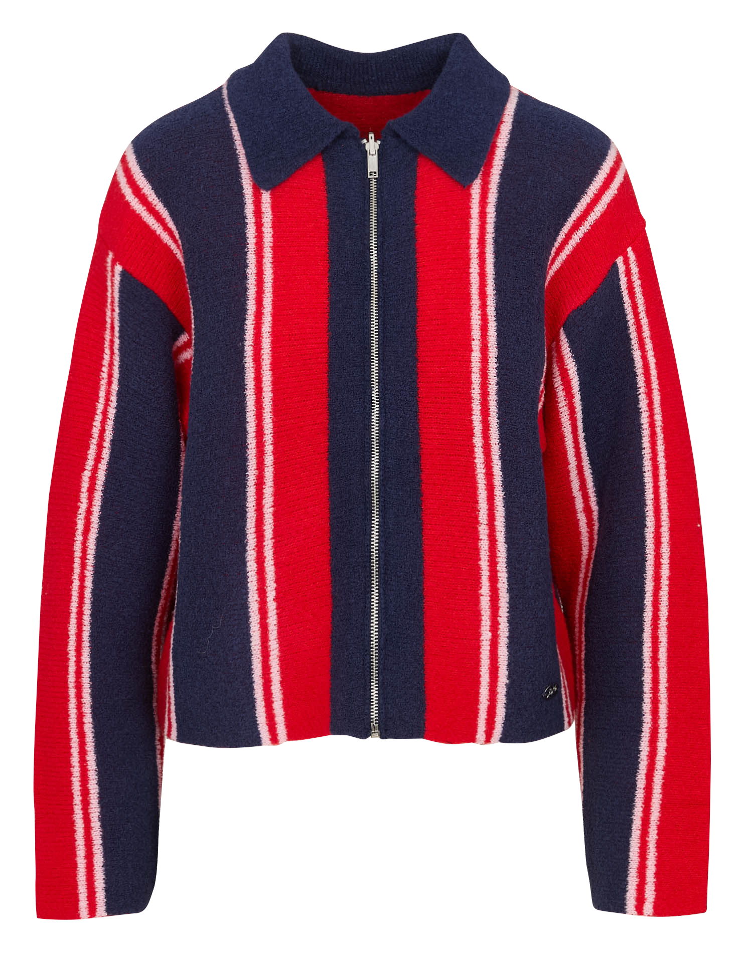 Classic wool striped collar vest DAMSON MADDER Red