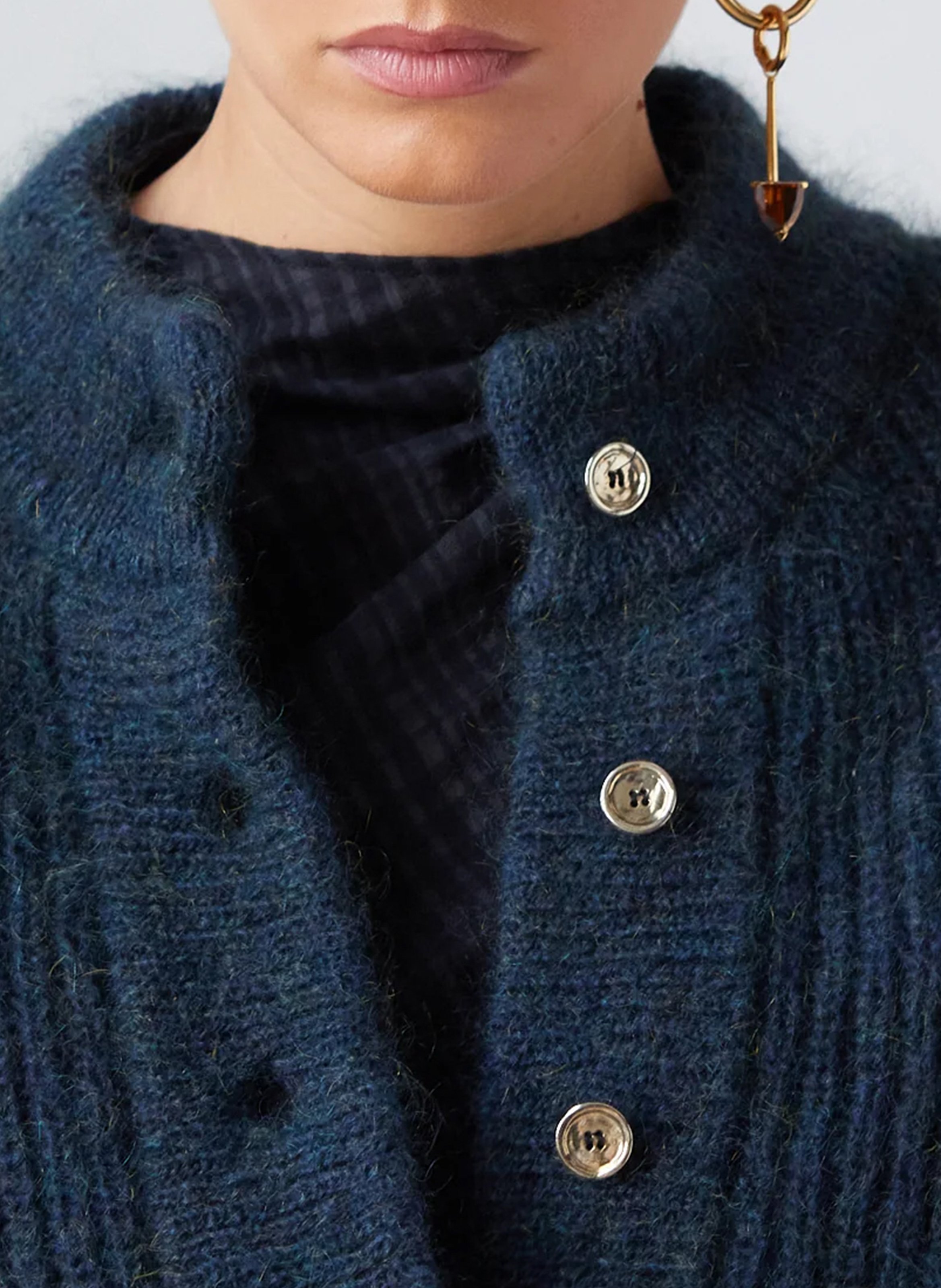 Cardigan en mohair et laine mélangé THE LABEL EDITION Vert