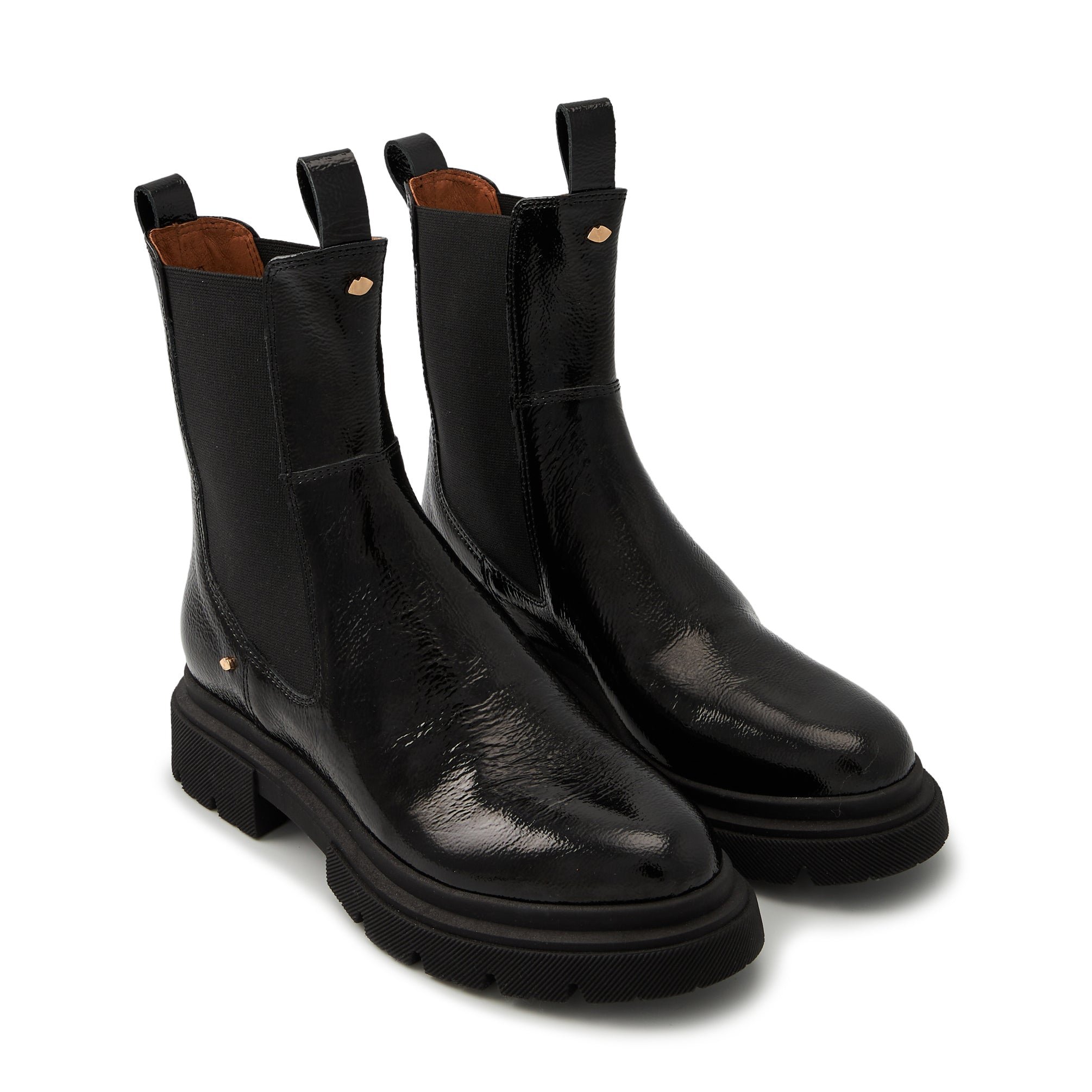 Shiny leather Patti BONS BAISERS PARIS Black