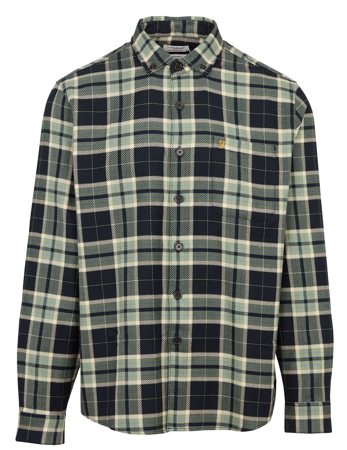 Chemise oversize col classique en coton bio FARAH Vert