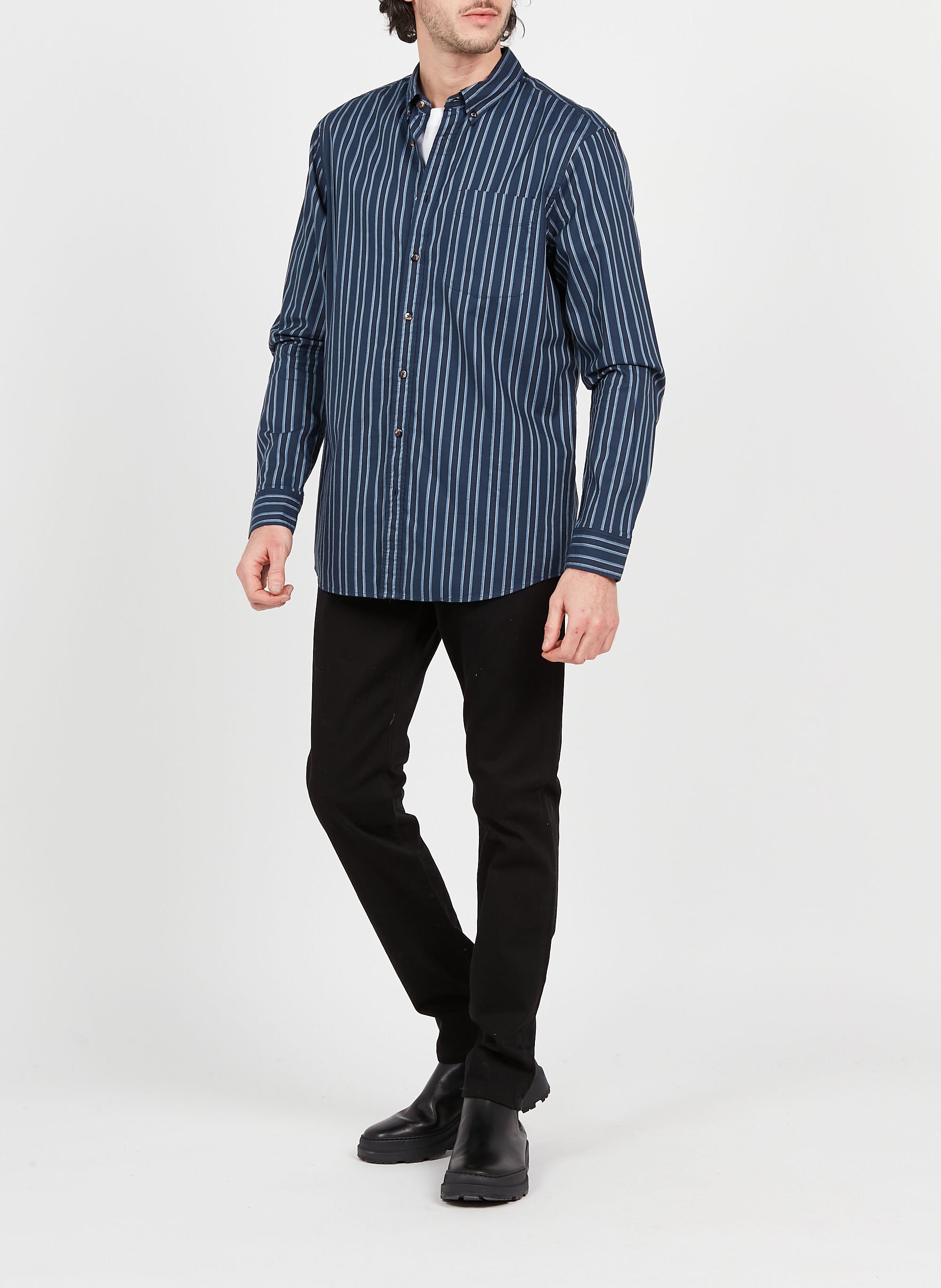 Regular-fit, gestreept overhemd van biokatoen met Amerikaanse kraag SCOTCH AND SODA Veelkleurig