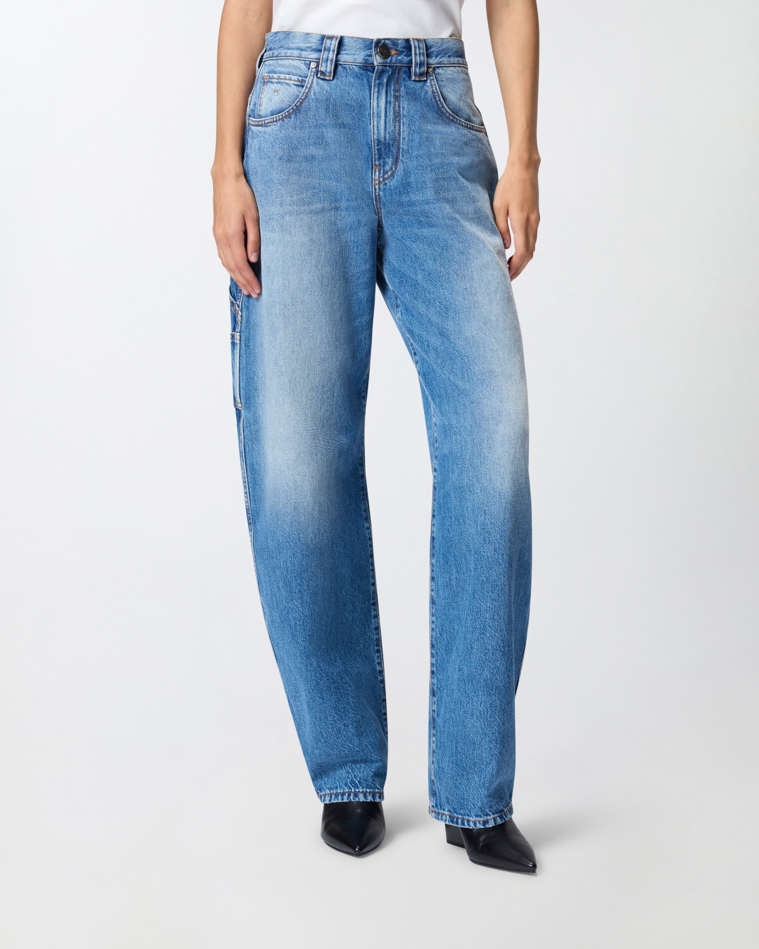 Balloon jeans with workwear-inspired details PINKO Blue