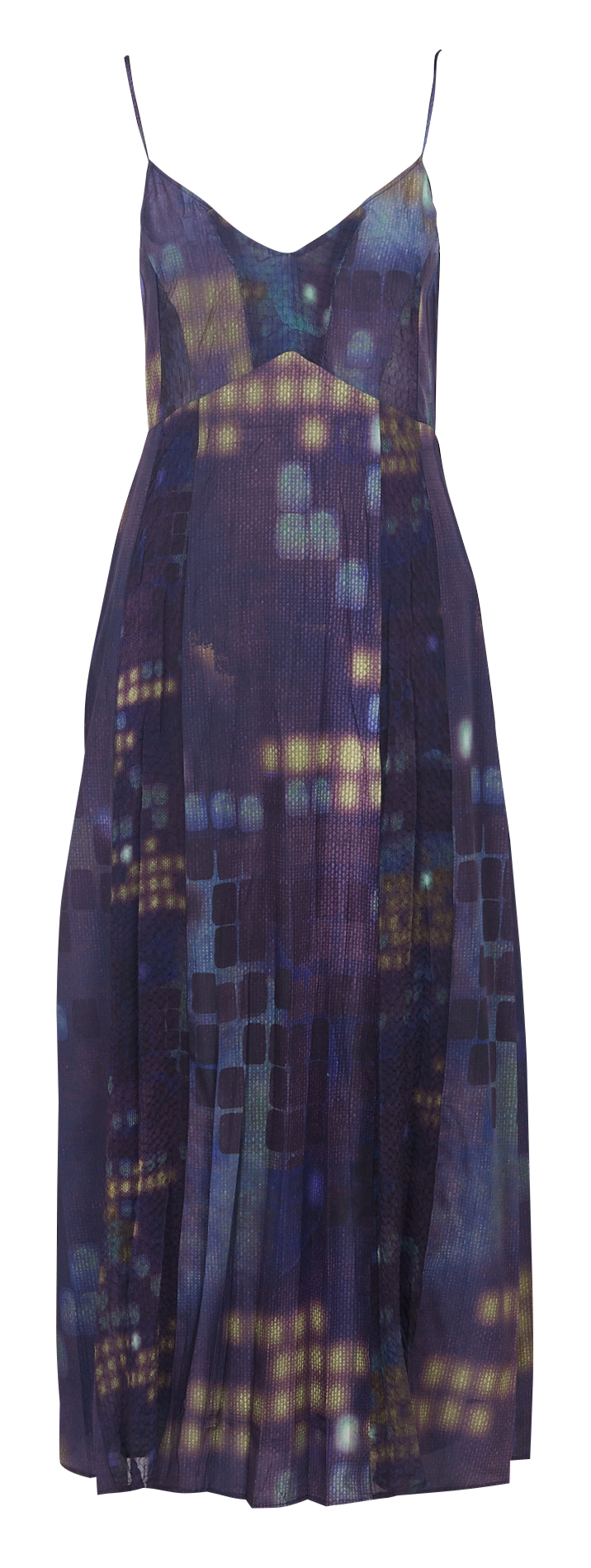 Bedrucktes langes Trägerkleid COTELAC Violett