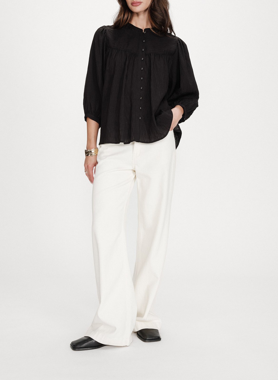 Blouse col rond  GRACE ET MILA Noir