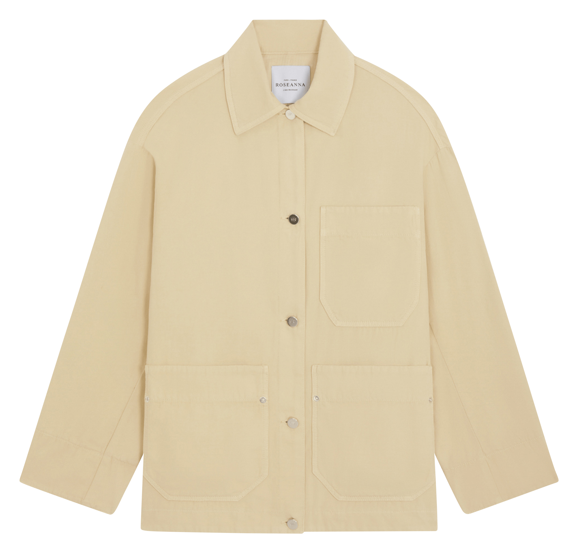 Gerade geschnittene Jacke mit klassischem Kragen aus Bio-Baumwolle ROSEANNA Beige