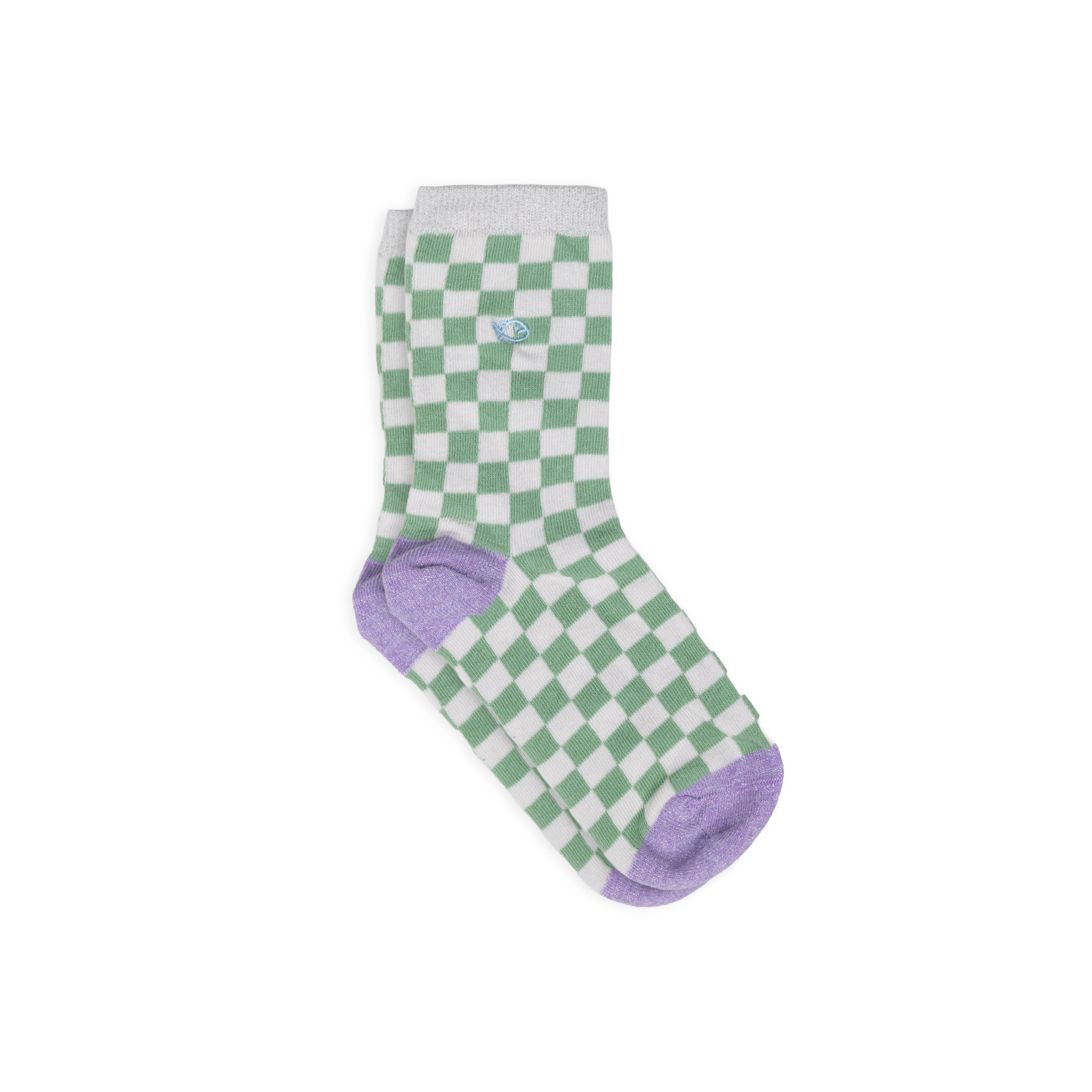 Combed cotton checkered socks BILLYBELT Green
