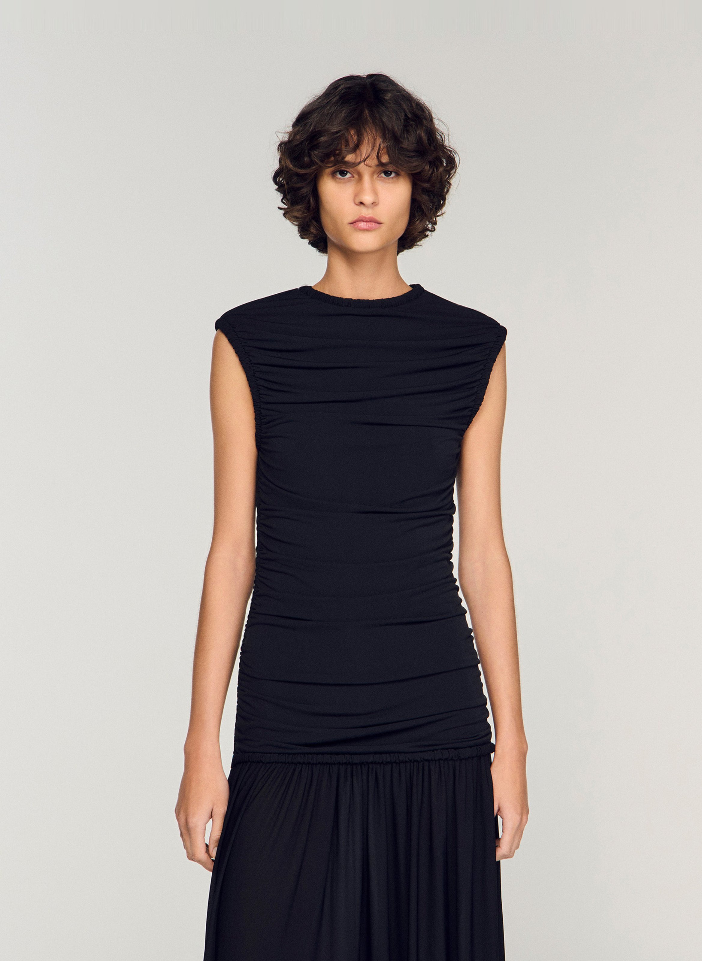 Robe longue col rond SANDRO Noir