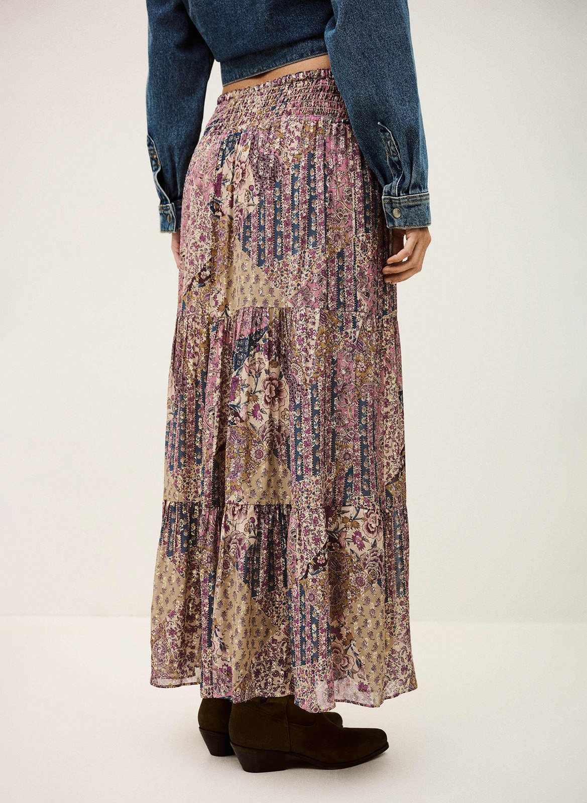 Lange, gerende rok BA&SH Roze