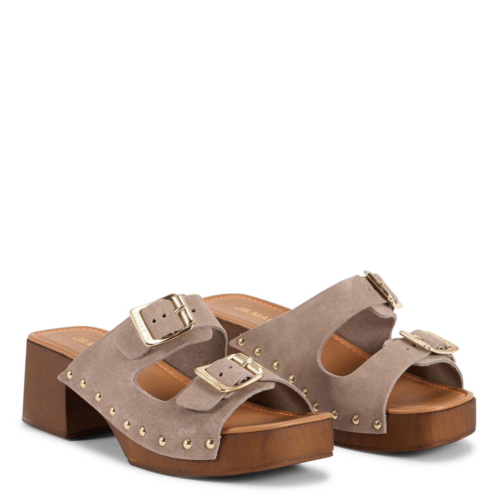 Heeled suede mules JB MARTIN Grey