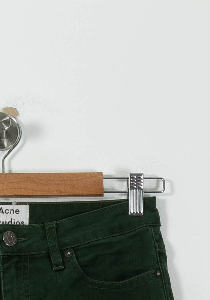 Cropped slim jeans with studs ACNE STUDIOS - Seconde Main Green