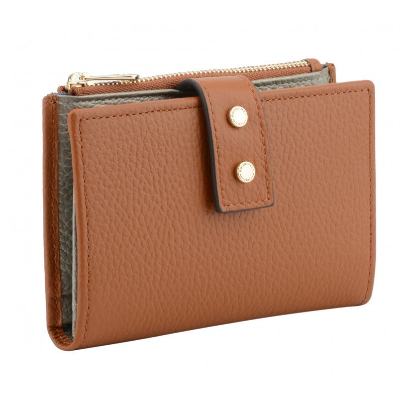 Grained calfskin wallet POURCHET Golden