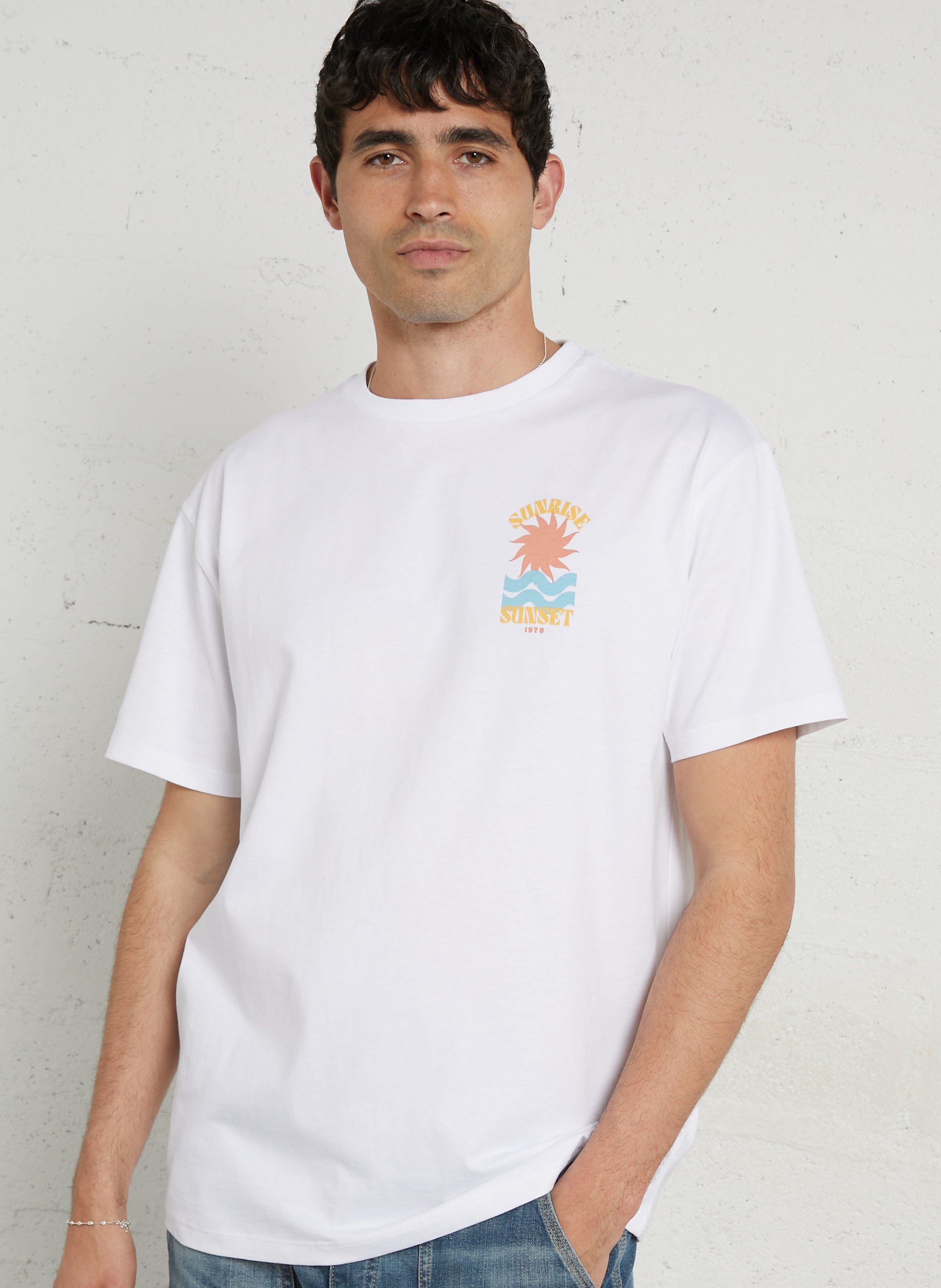 Tee-shirt col rond en coton LE TEMPS DES CERISES Blanc