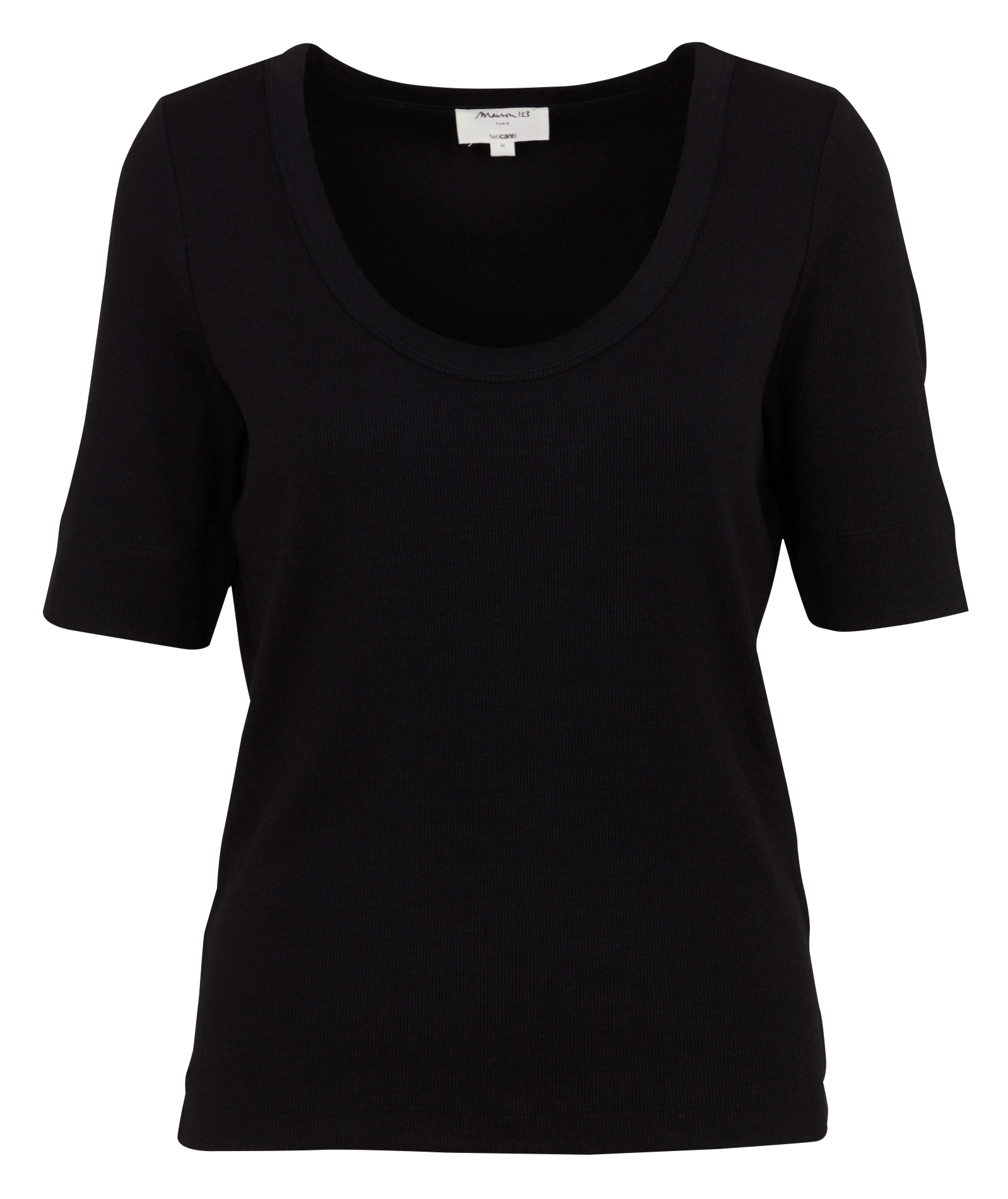 Basic cotton-mix T-shirt MAISON 123 Black