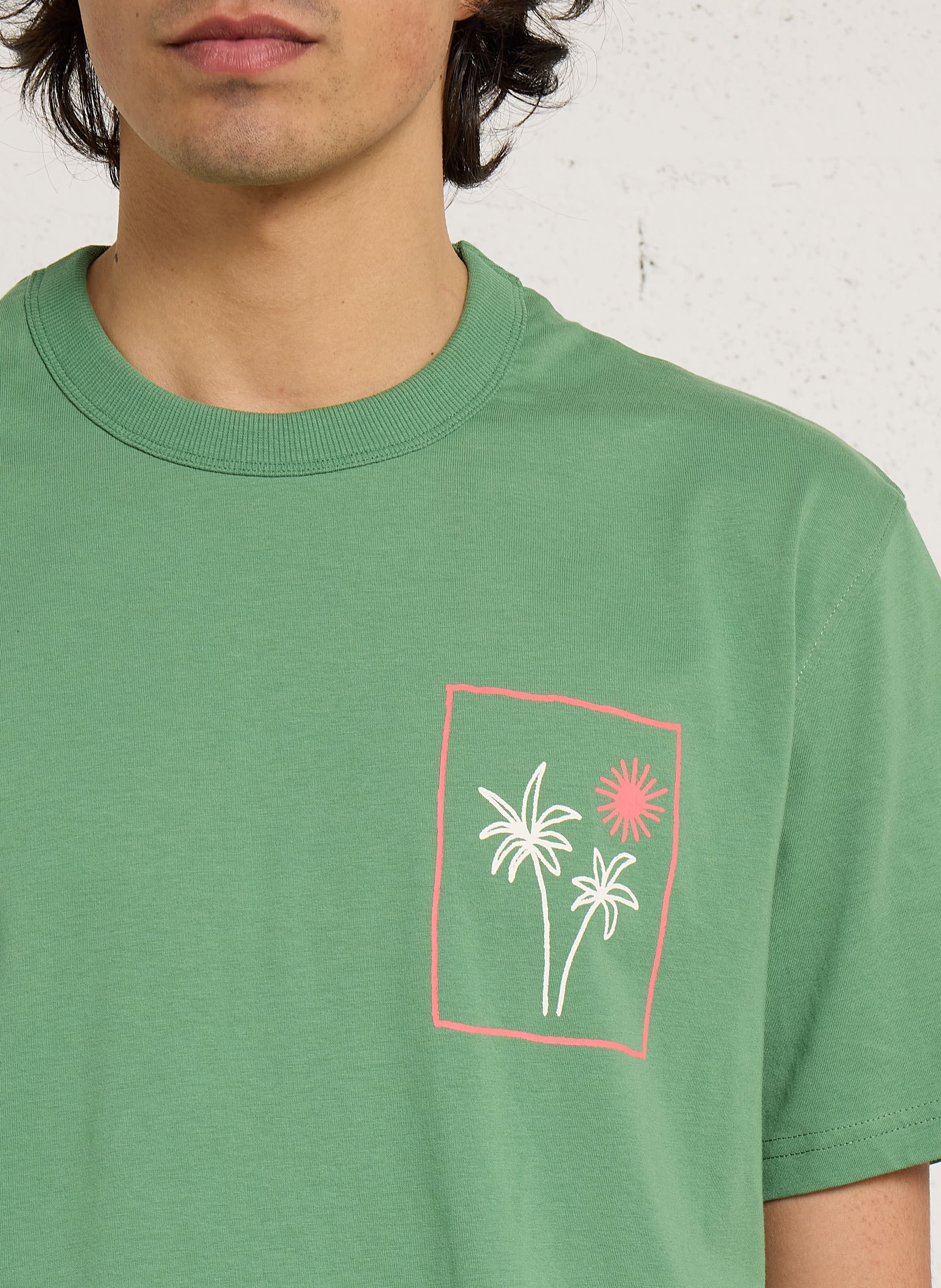 T-Shirt mit geradem Schnitt und Bio-Baumwolle bedruckt CHEVIGNON Grun